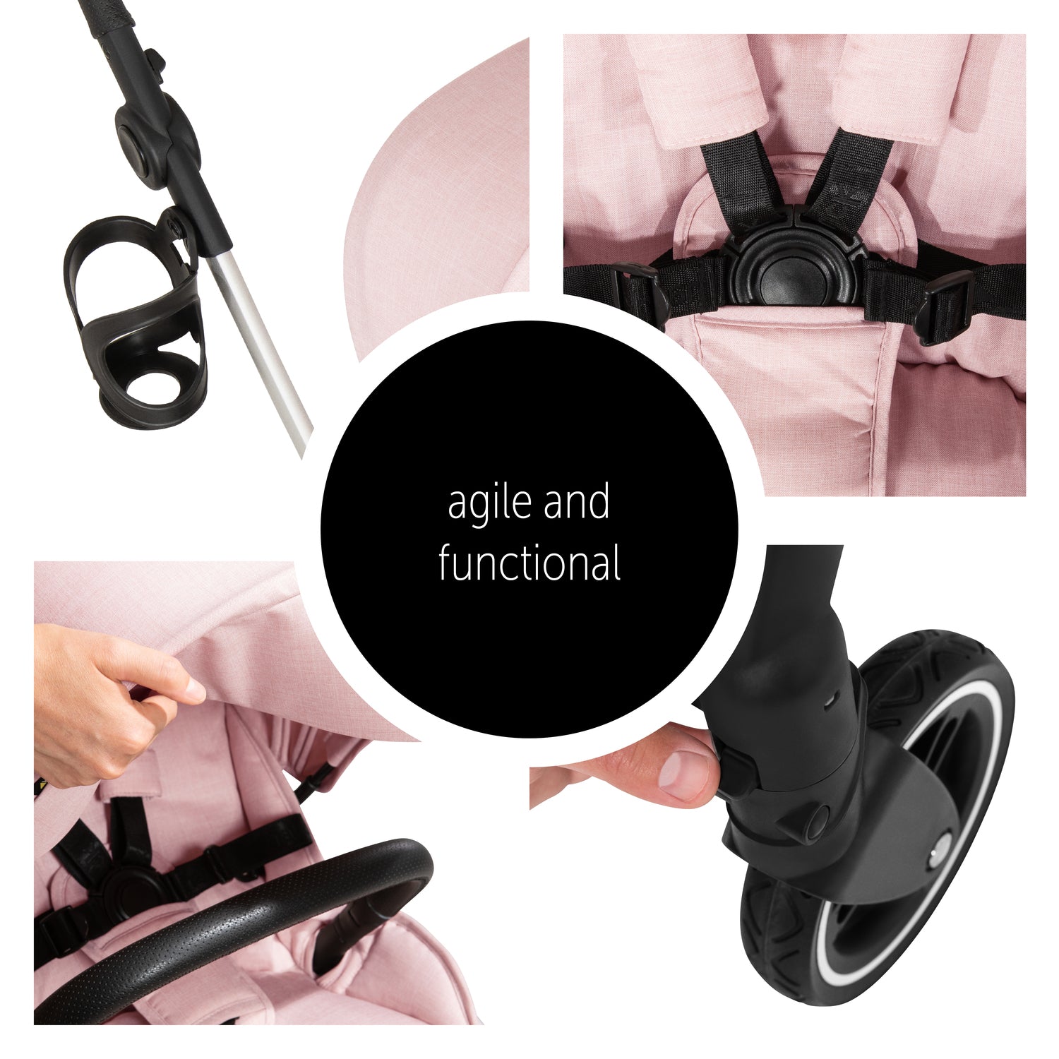 Hauck Eagle Colibri Lightweight City Stroller Pink#color_pink-melange