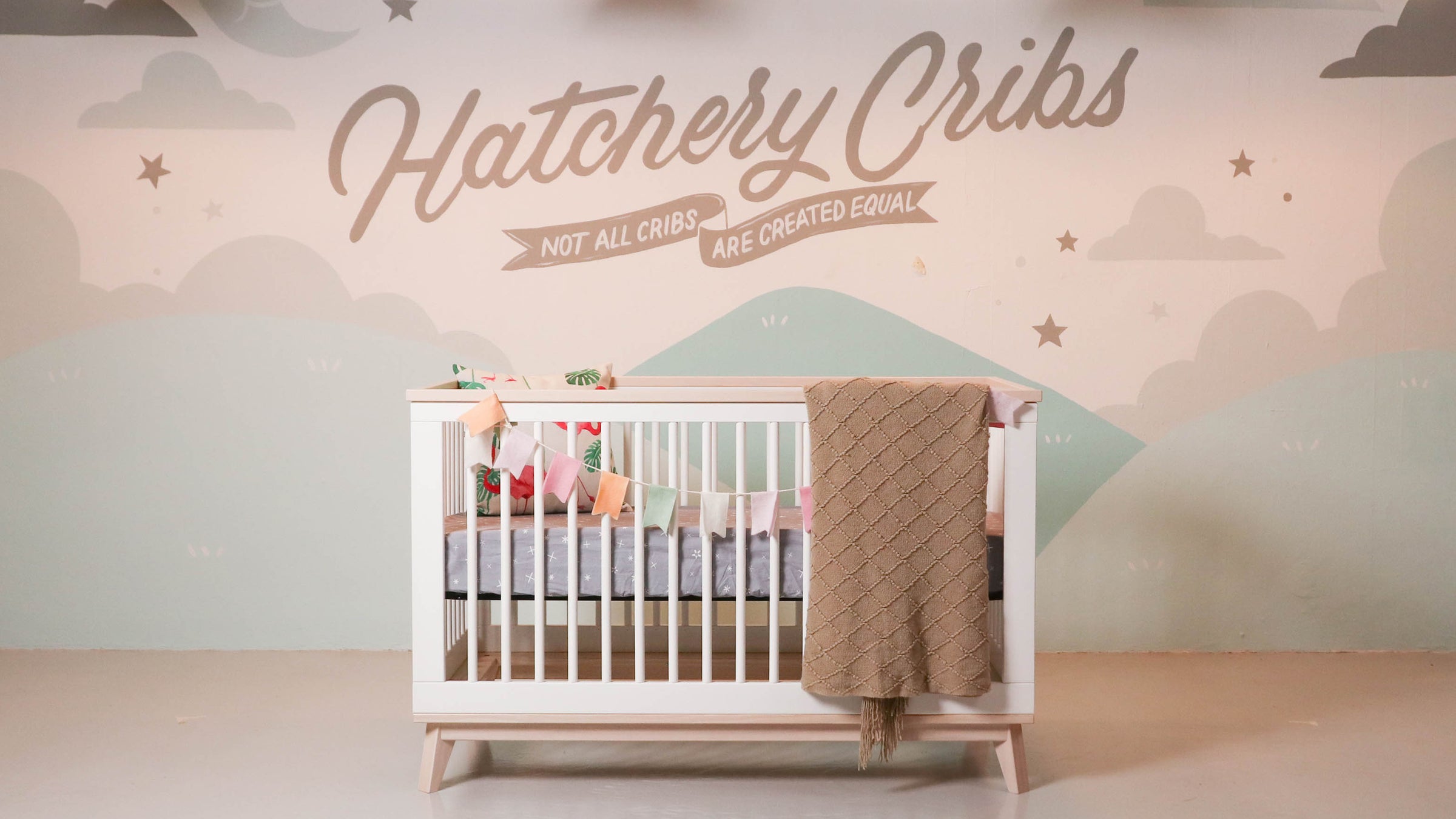 baby cot white washed neutral modern