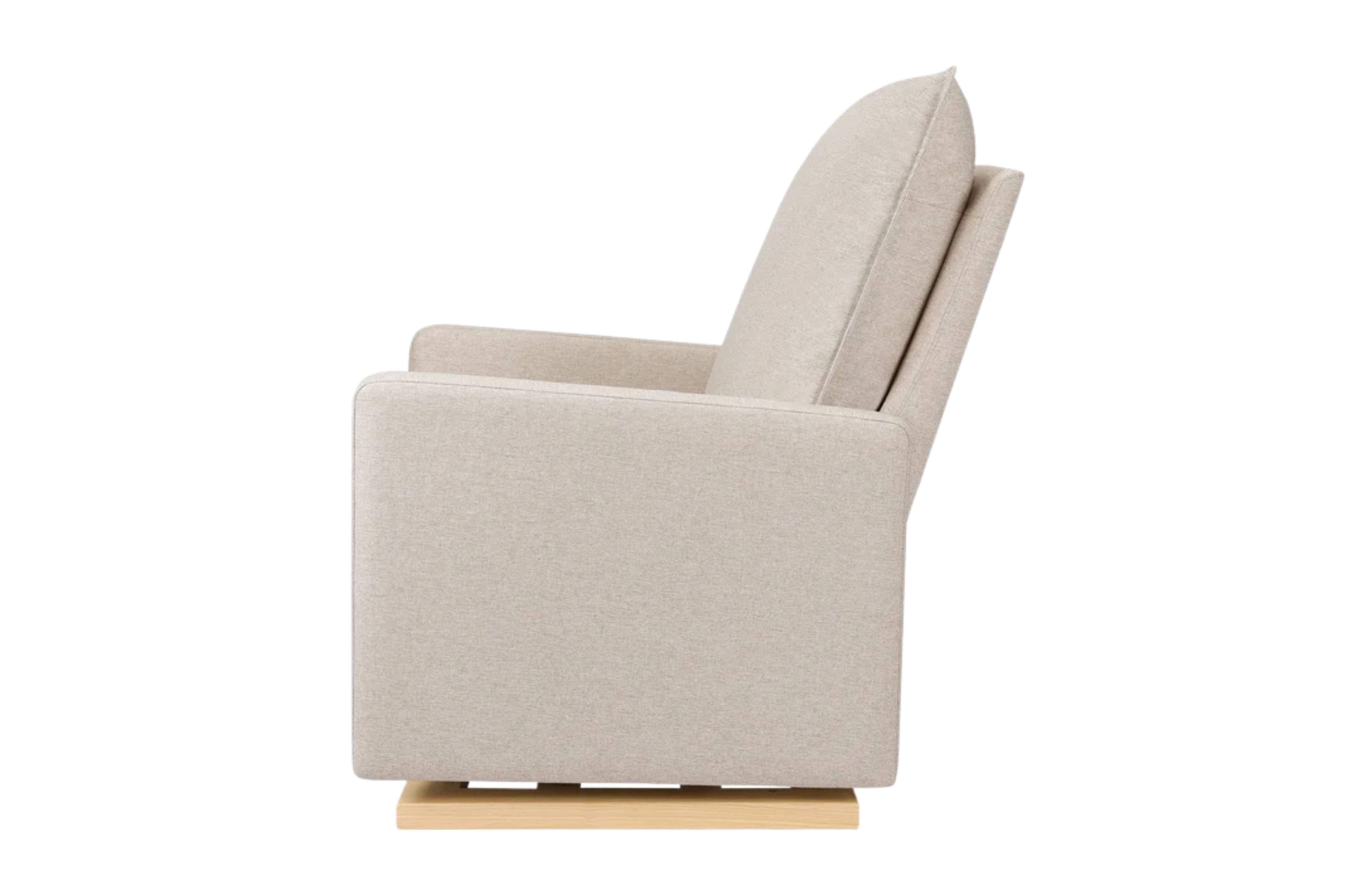 babyletto cali nursing chair side view#color_performance-beach-eco-weave-with-light-wood-base