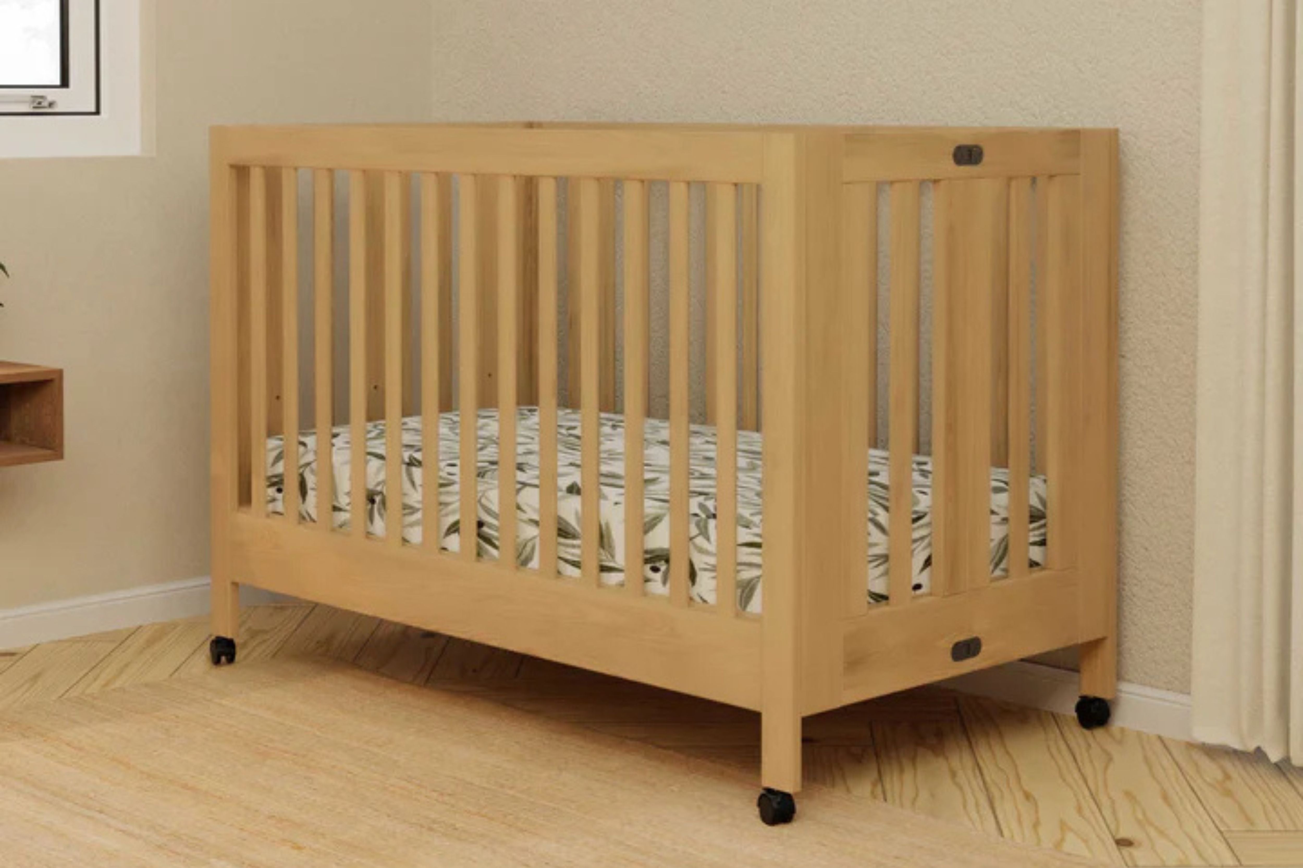 Babyletto Maki 3-in-1 Convertible Crib Honey#color_honey