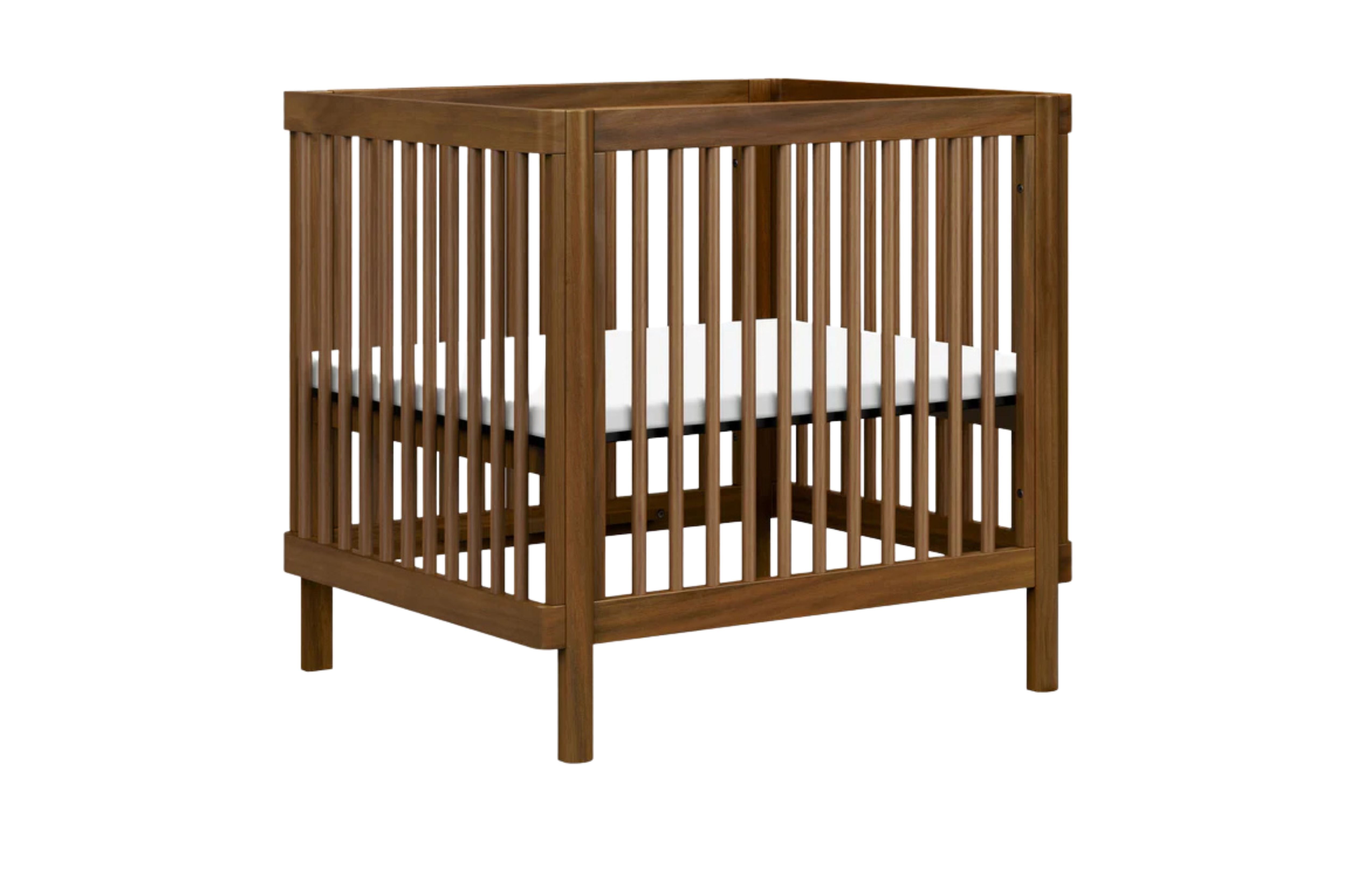 Babyletto natural walnut pogo 8-in-1-convertible crib midi configuration#color_walnut