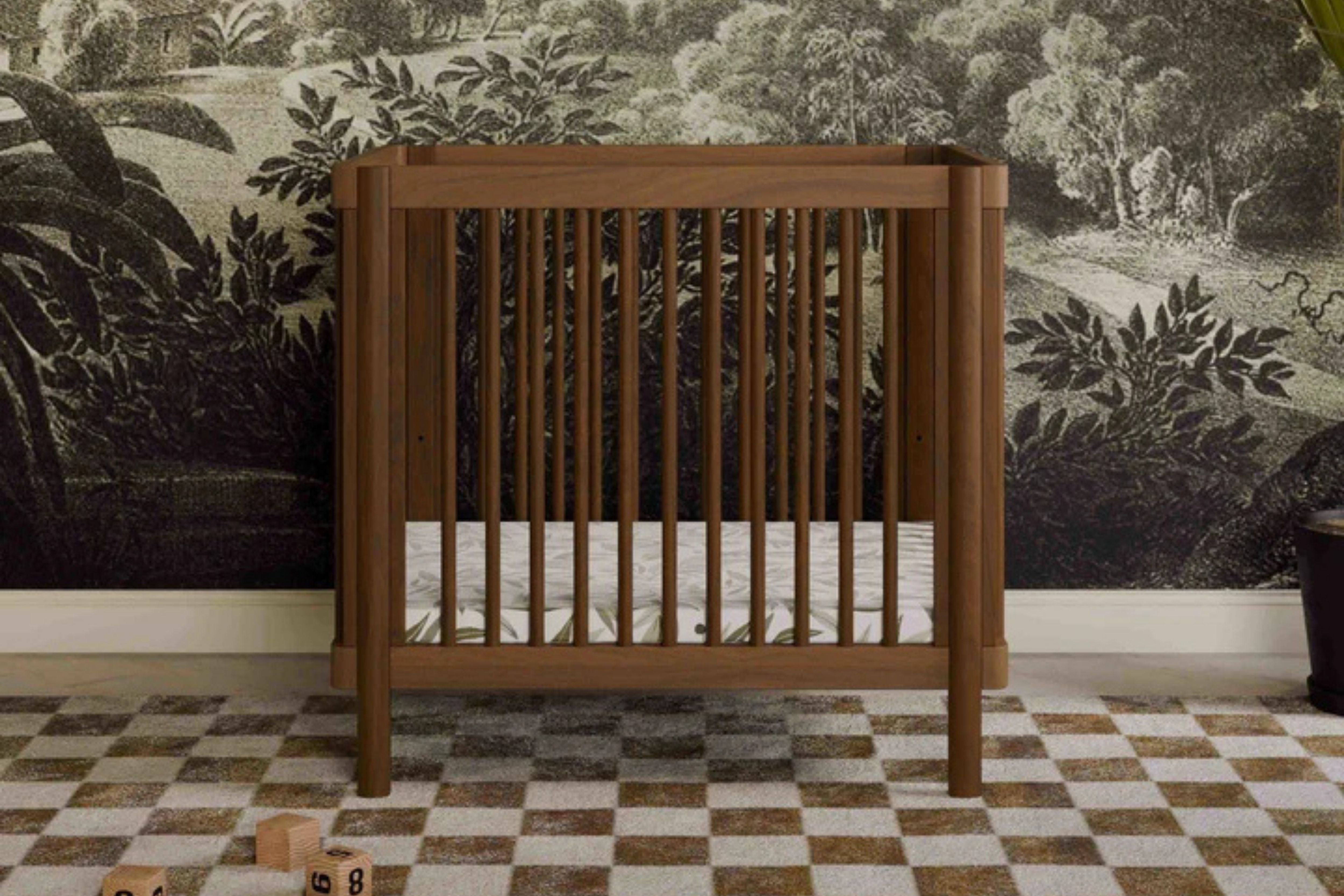 Babyletto natural walnut pogo 8-in-1-convertible crib midi#color_walnut