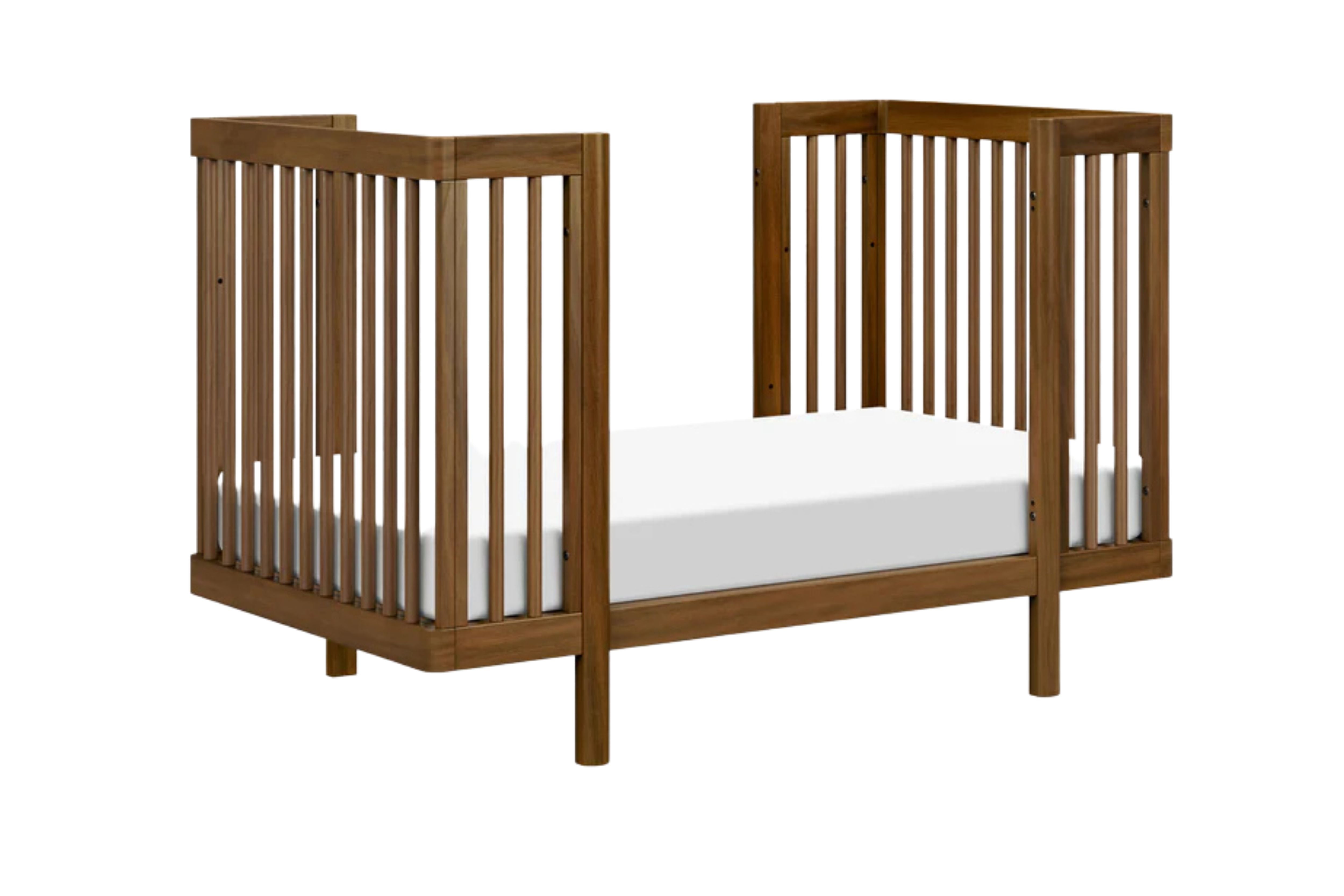 Babyletto natural walnut pogo 8-in-1-convertible crib junior bed configuration#color_walnut