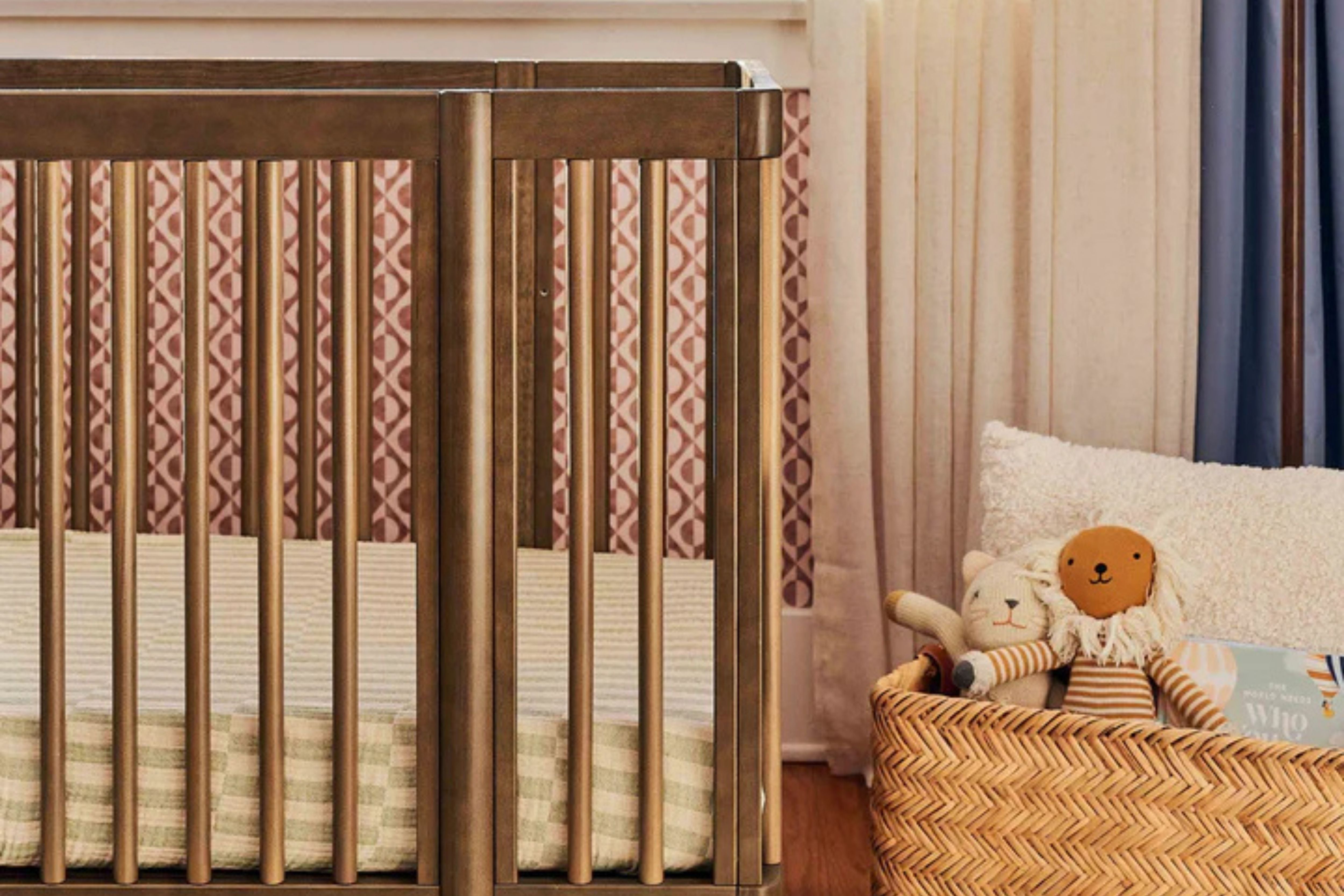 Babyletto natural walnut pogo 8-in-1-convertible crib zoom in to details#color_walnut