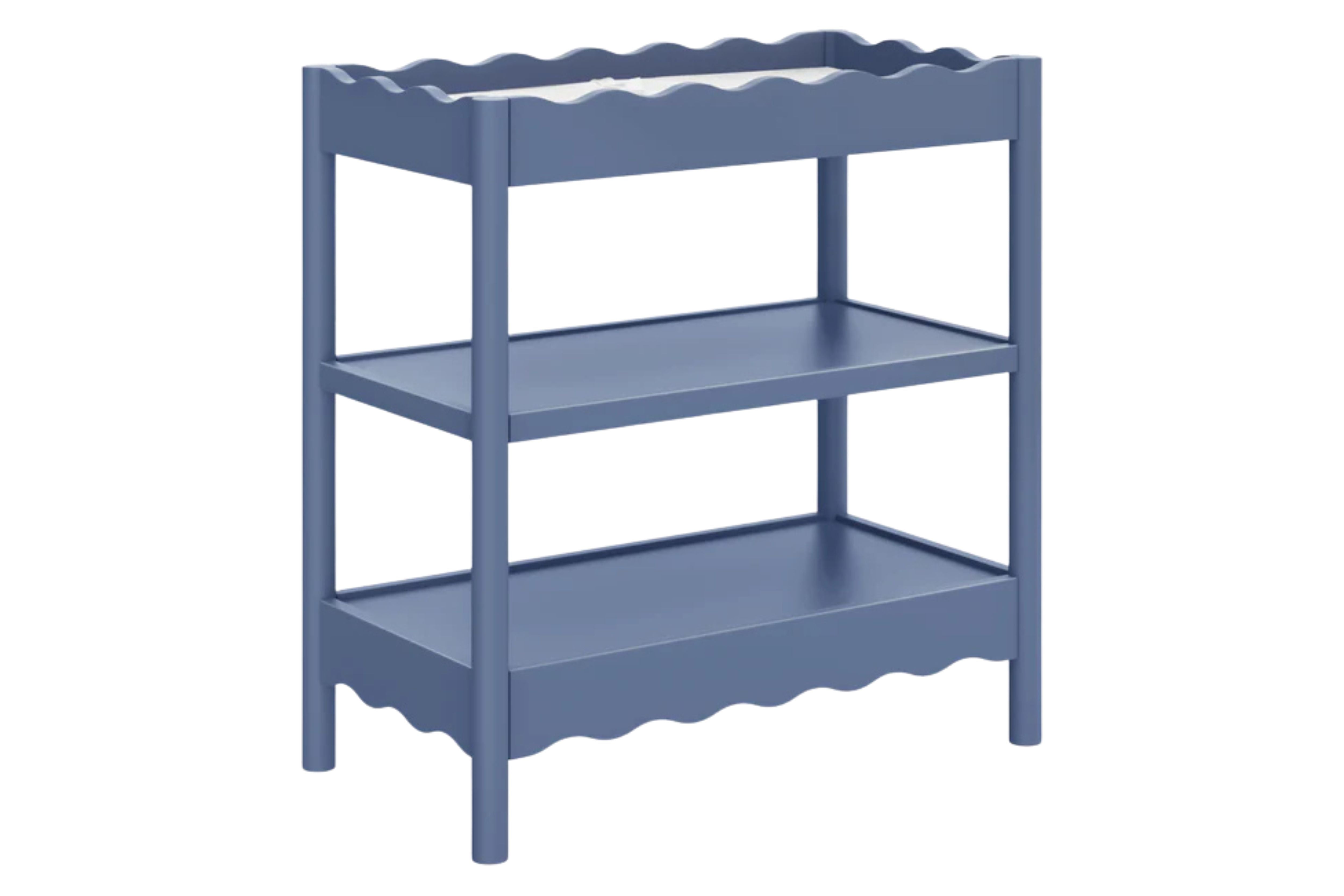 Babyletto swell changing table cove blue side view#color_cove-blue