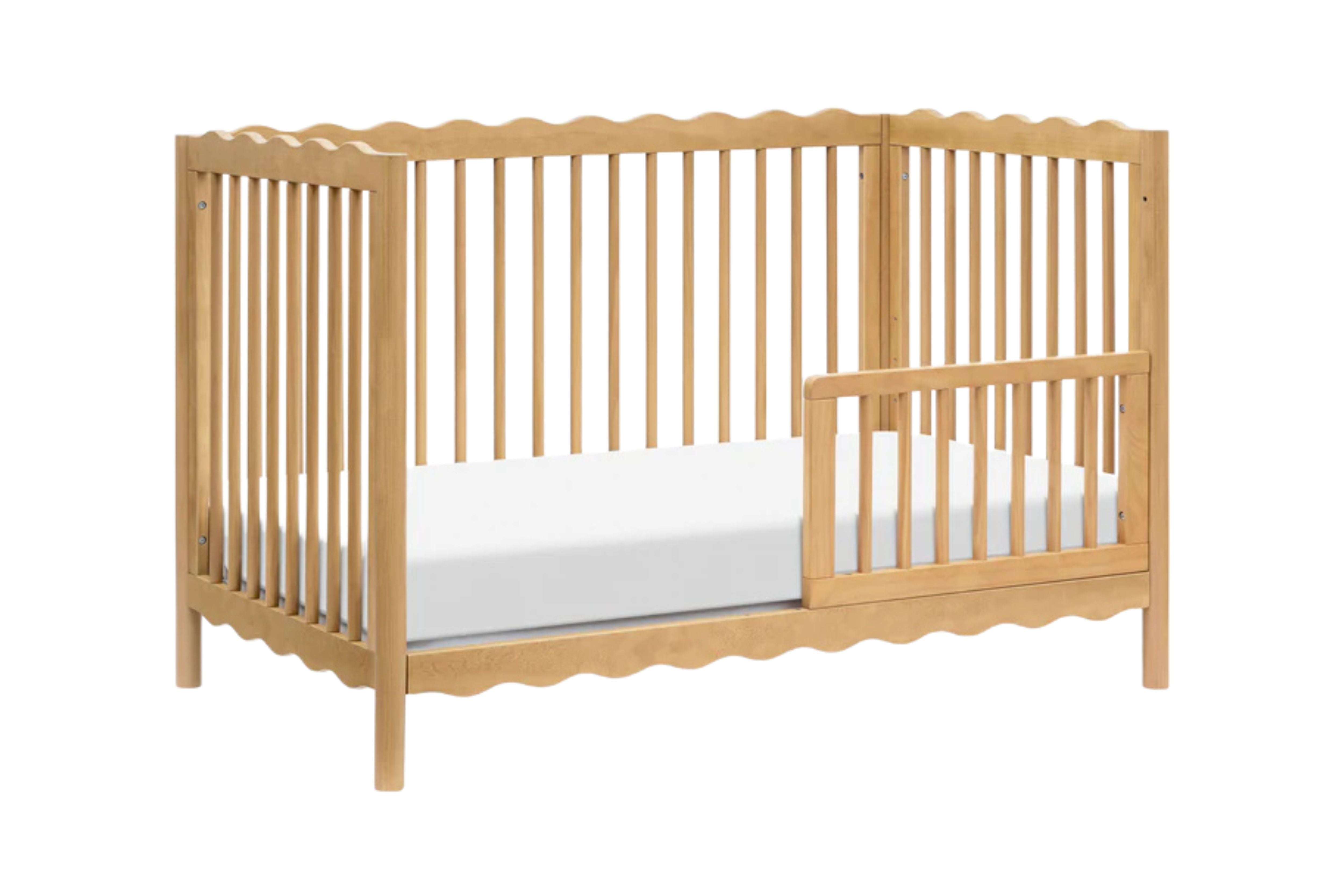 babyletto swell convertible crib honey in toddler bed conversion#color_honey