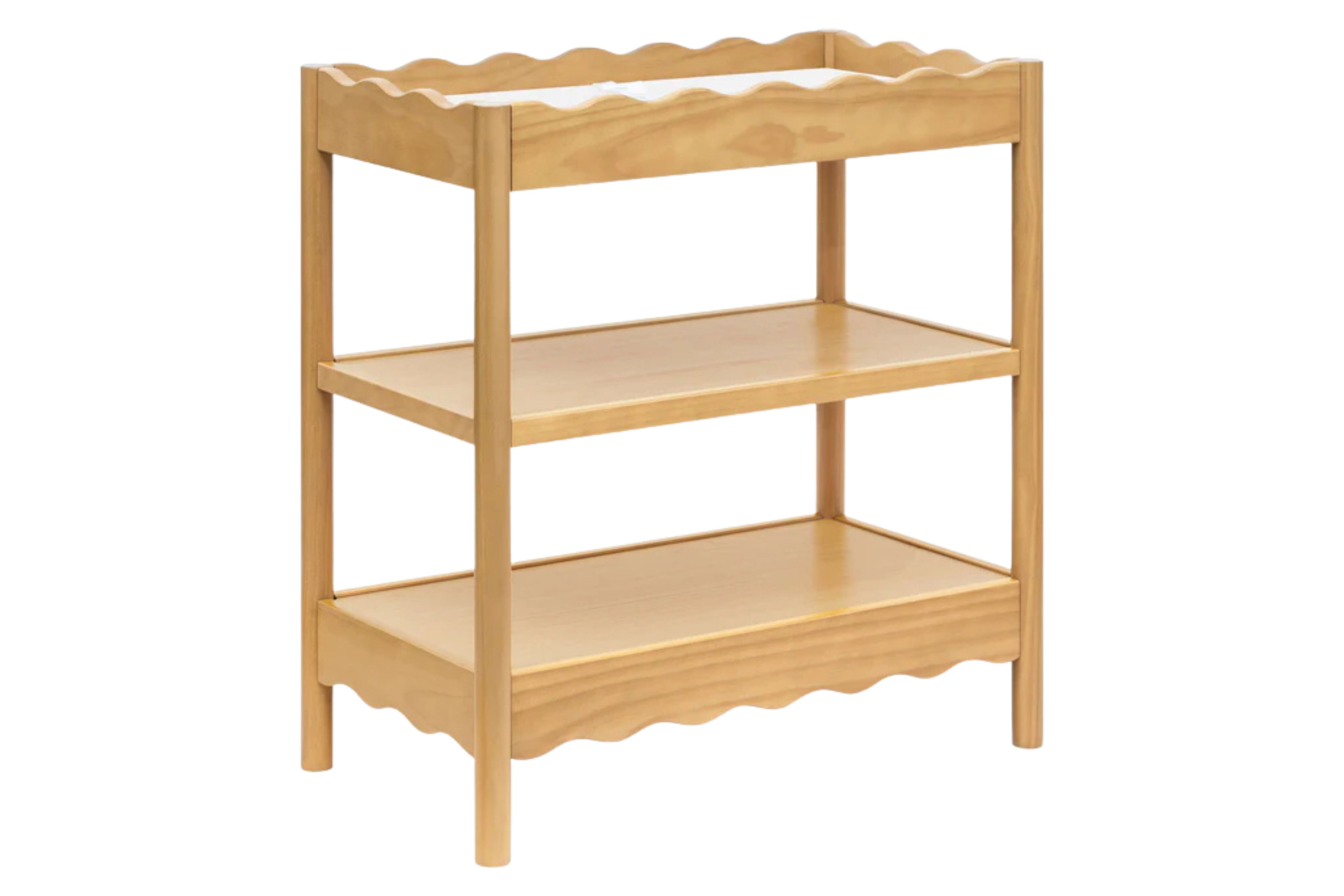 Babyletto swell changing table honey side view#color_honey