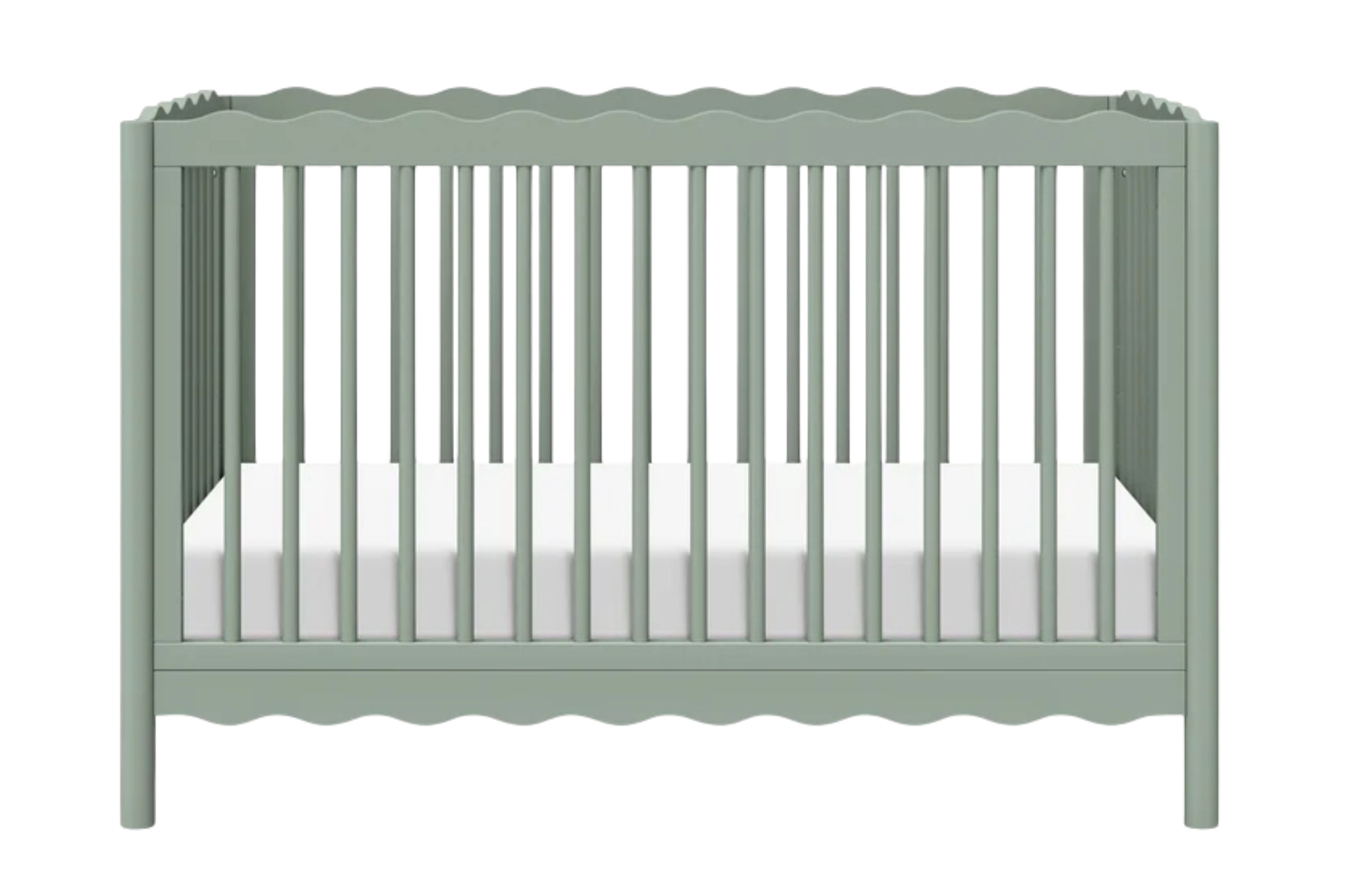 babyletto swell convertible crib light sage front view#color_light-sage