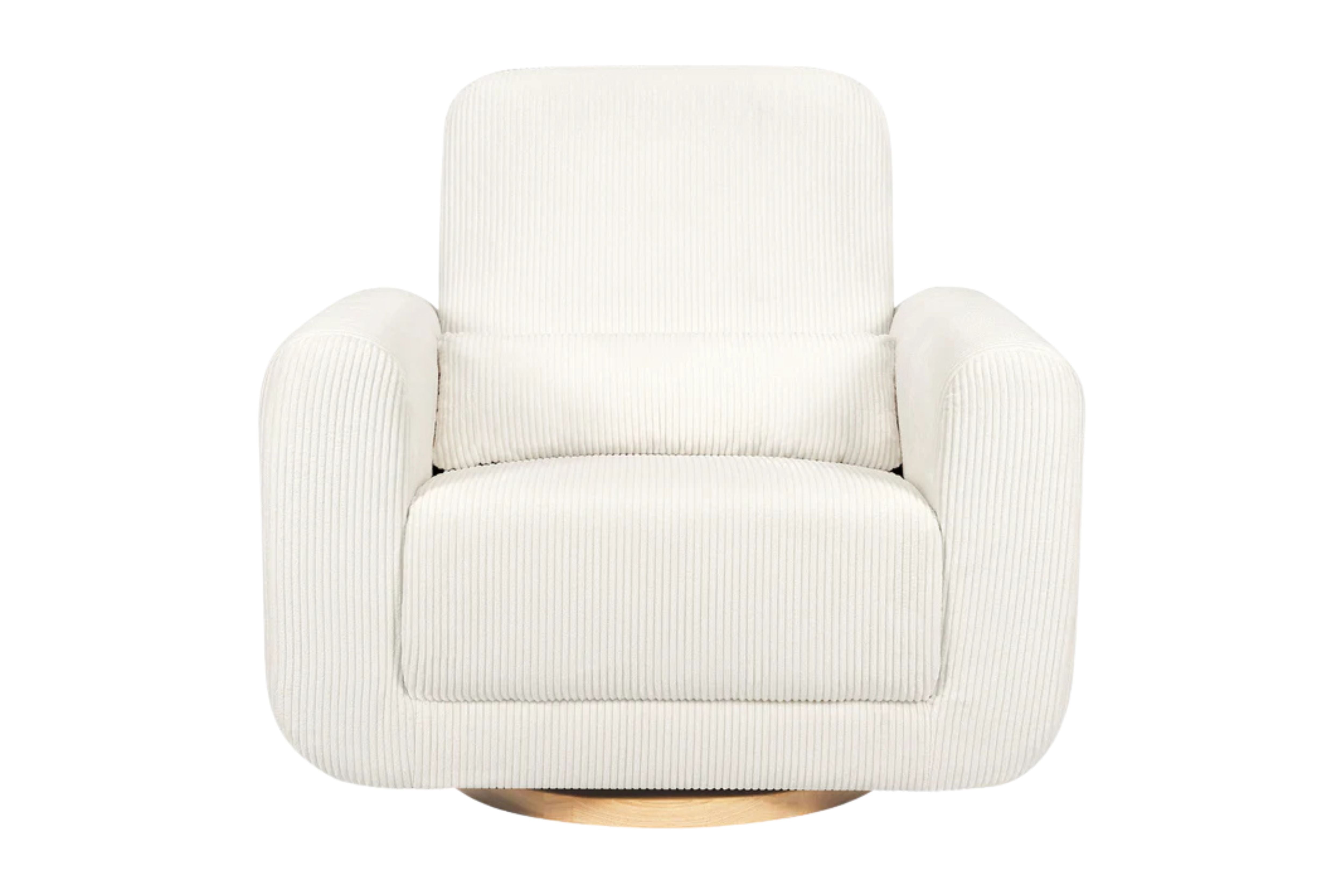 babyletto tuba nursing chair front view#color_luxe-fabric-ivory-corduroy