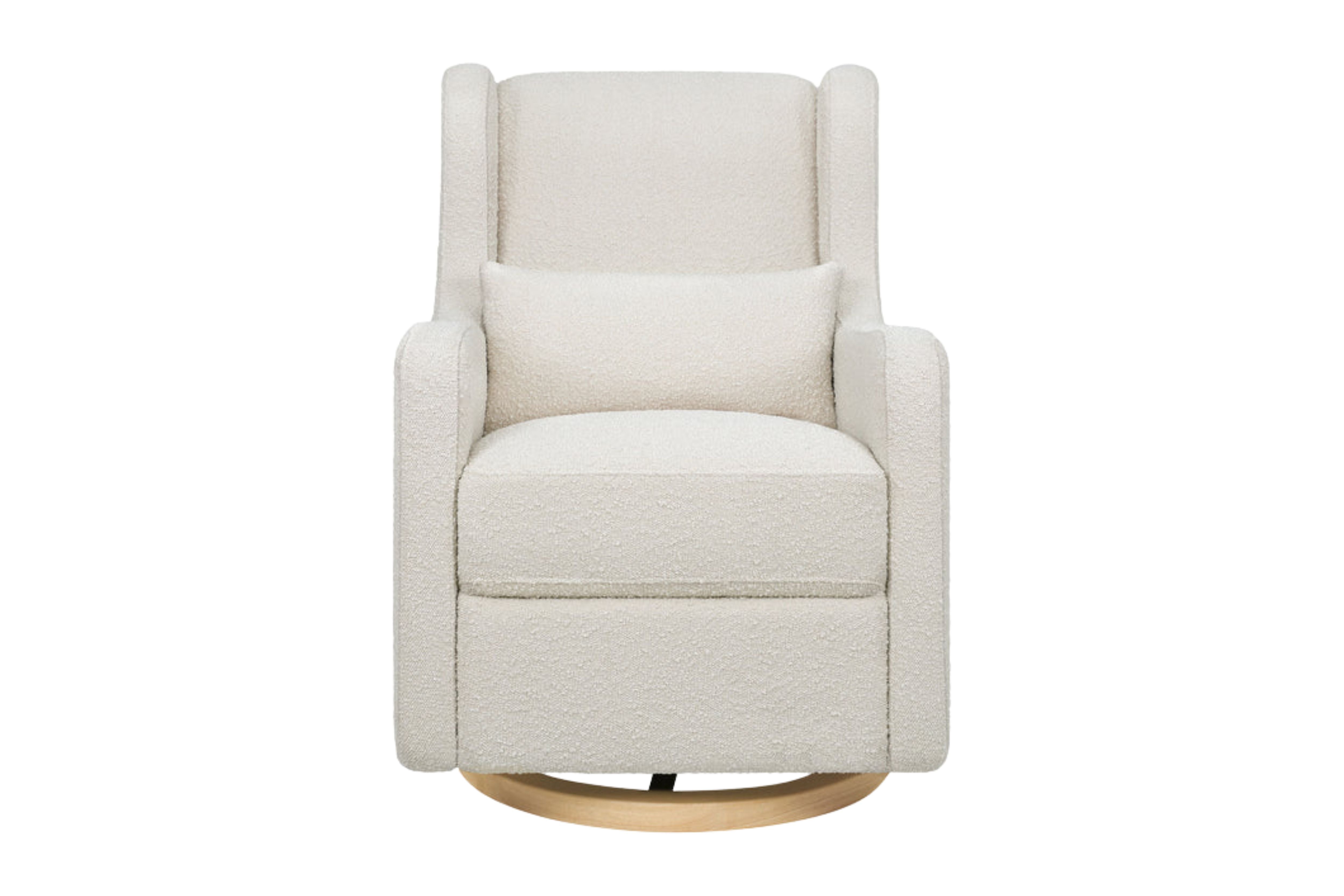 Babyletto wally swivel glider front view#color_ivory-boucle