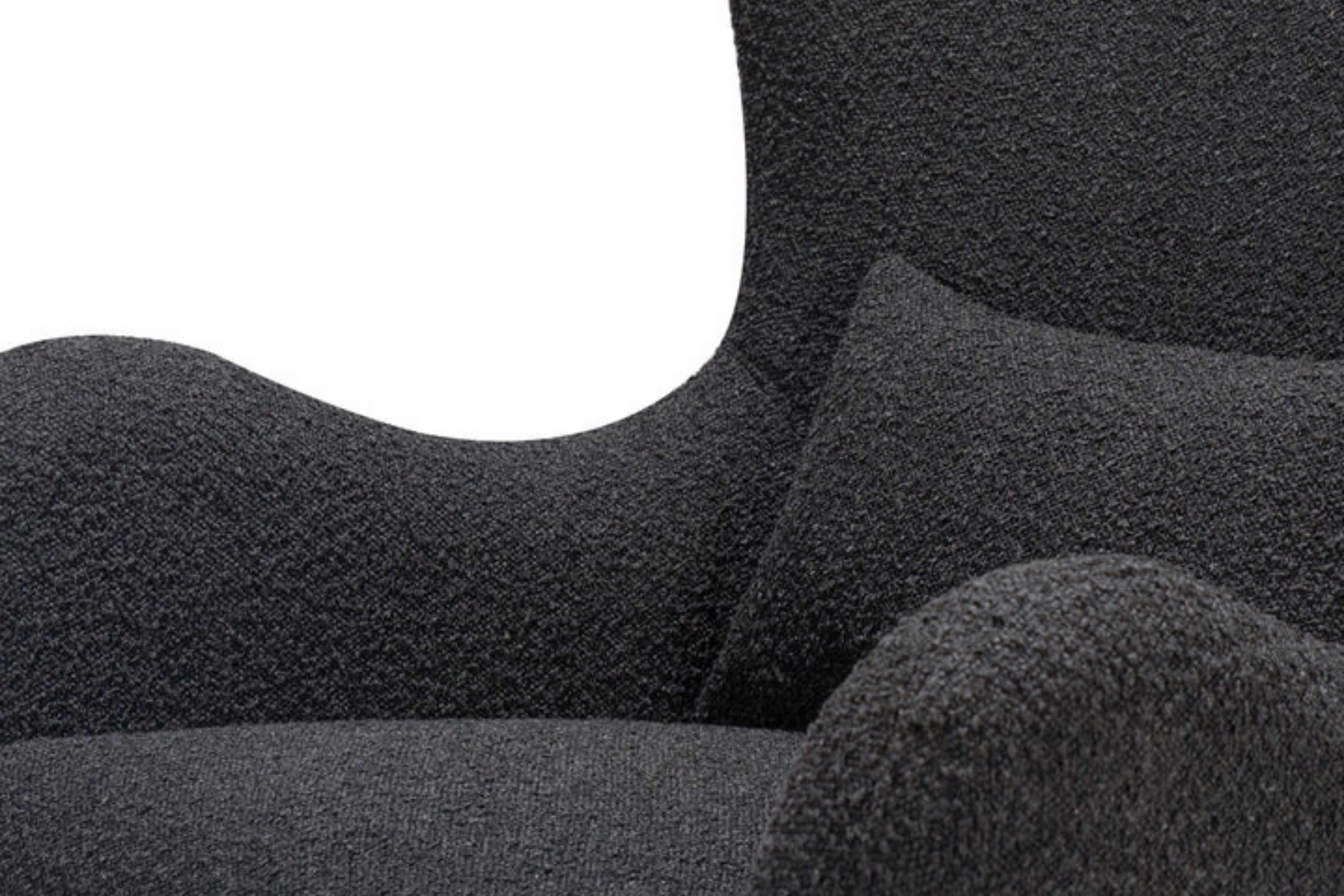 Nursery works solstice swivel glider black boucle zoom in#color_black-boucle-with-black-wood-base