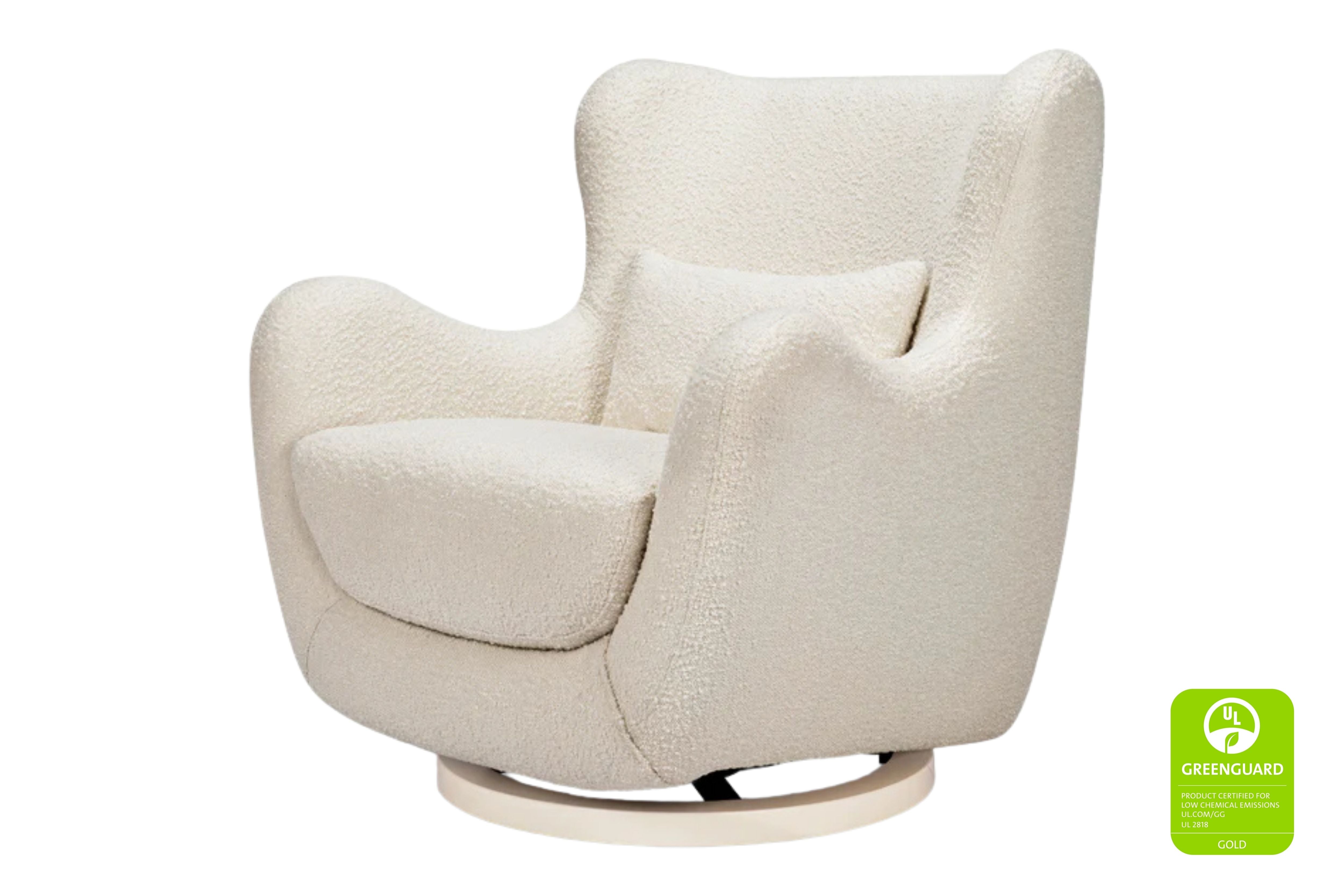 Nursery works solstice swivel glider ivory boucle#color_ivory-boucle-with-ivory-wood-base