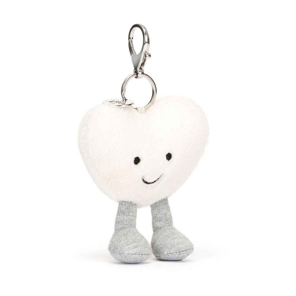 Jellycat Amuseable Cream Heart Bag Charm Front