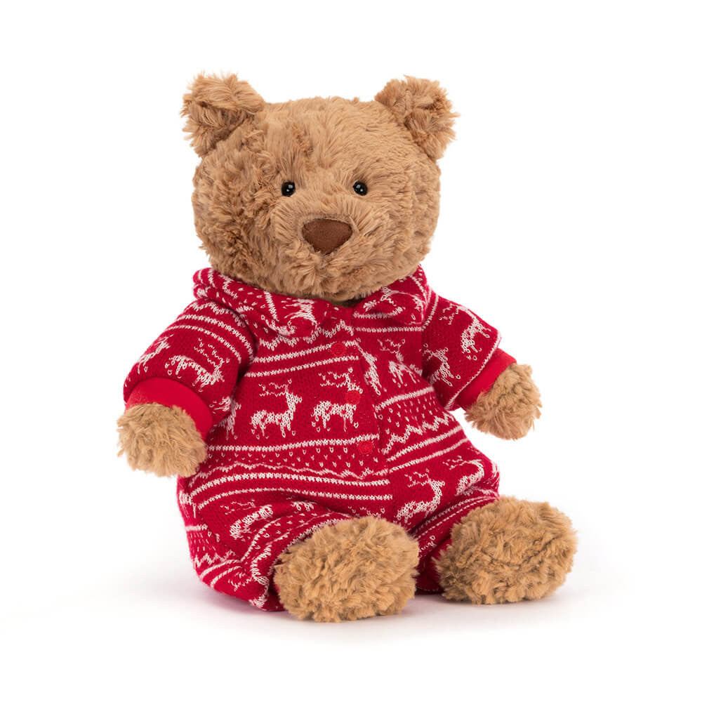 Jellycat Bartholomew Bear Winter Pyjamas Front