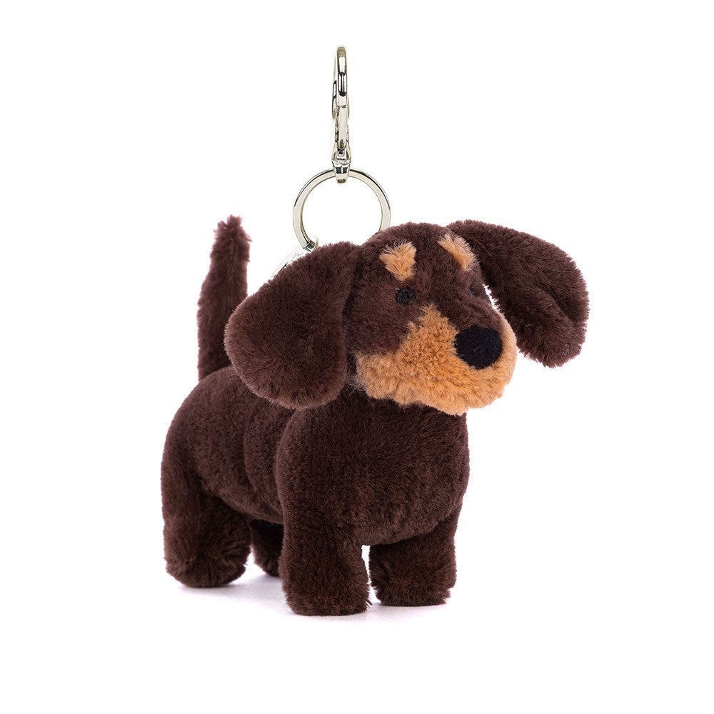 jellycat otto sausage dog bag charm