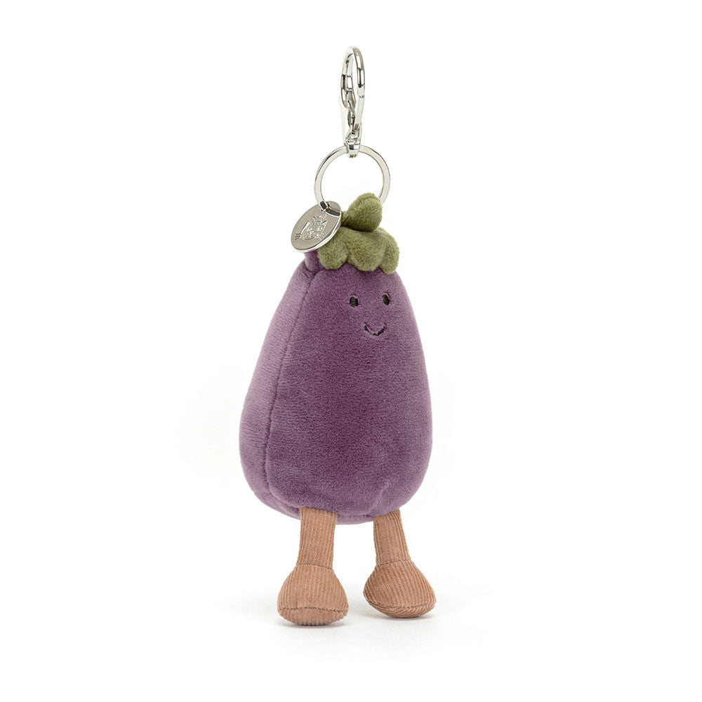 Jellycat Vivacious Aubergine Bag Charm Front