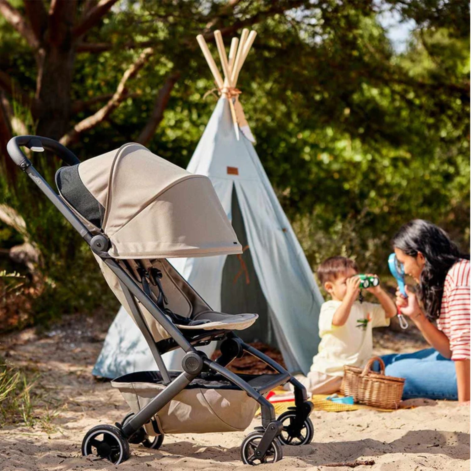 Joolz Aer+ Lightweight Travelsystem Stroller Sandytaupe#color_joolz-sandy-taupe