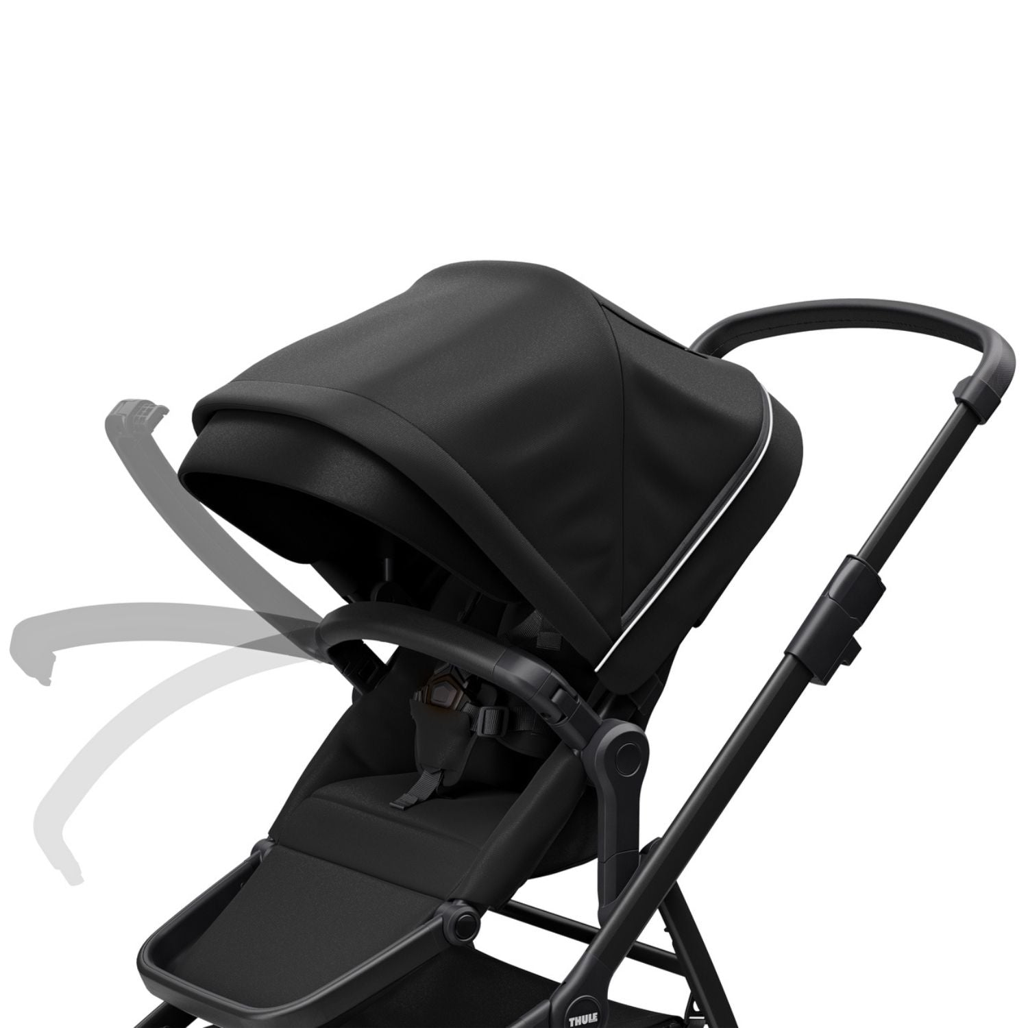 Thule Sleek Convertible Single to Double Urban Stroller Black Bumper bar