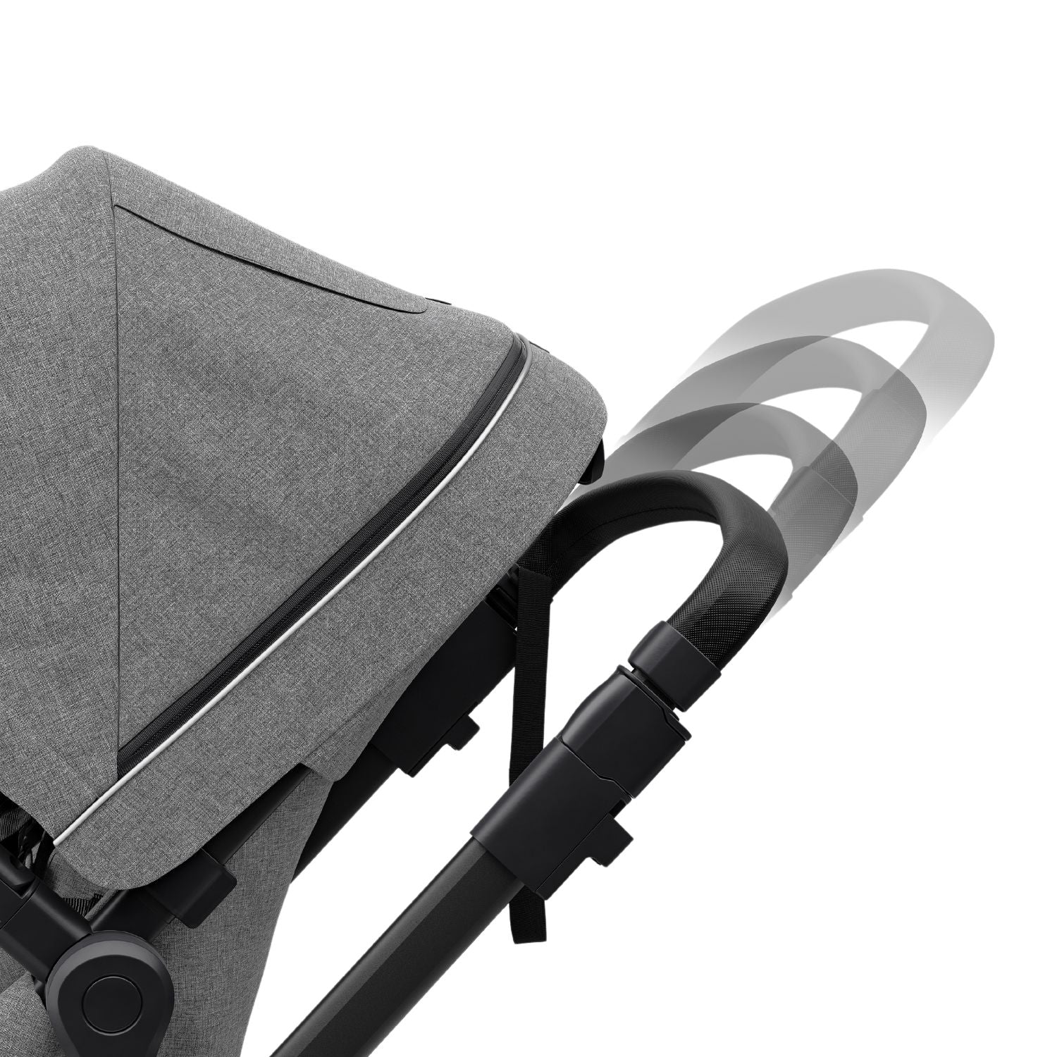 Thule Sleek Convertible Single to Double Urban Stroller Grey Adjustable handle