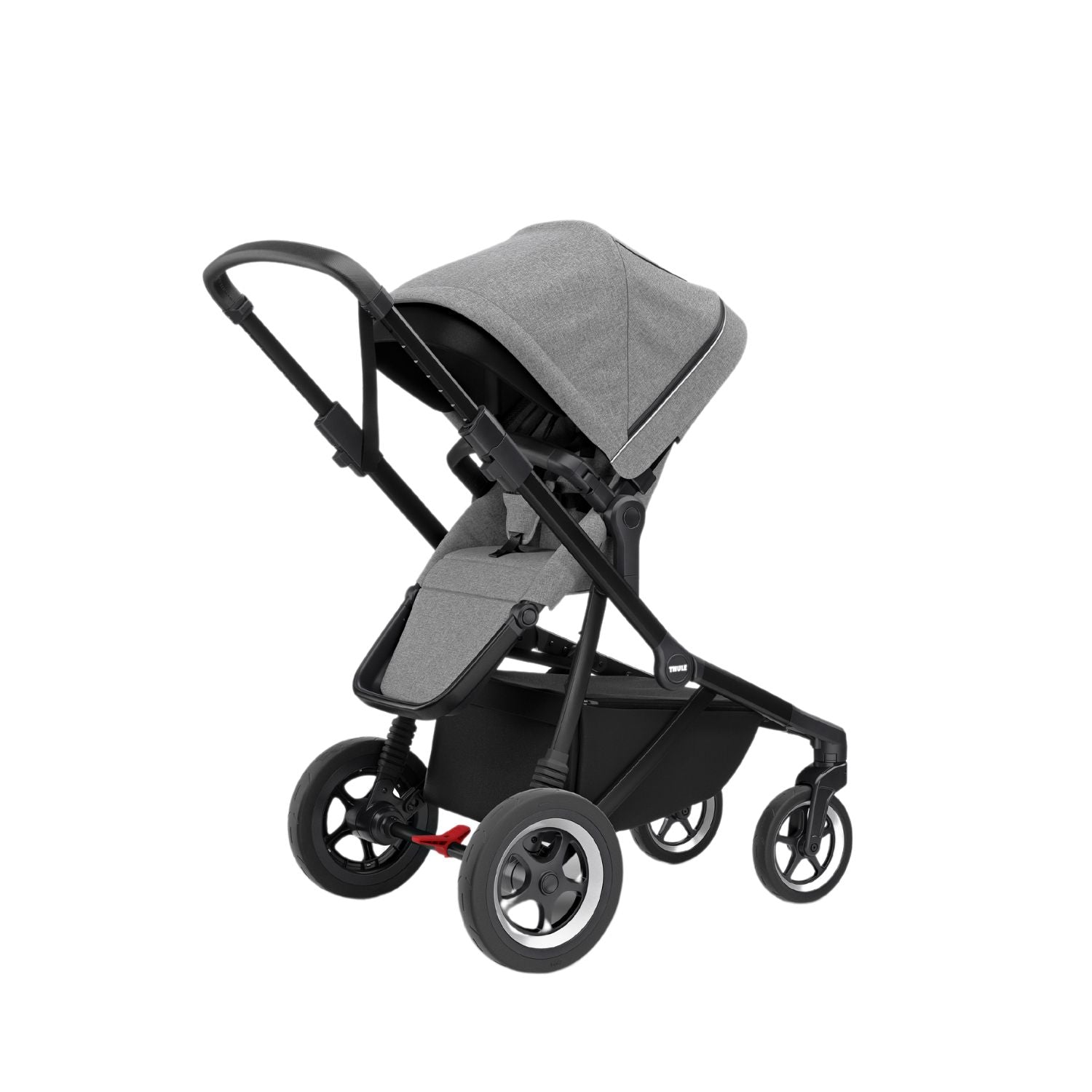 Thule Sleek Convertible Single to Double Urban Stroller Grey Reversible seat