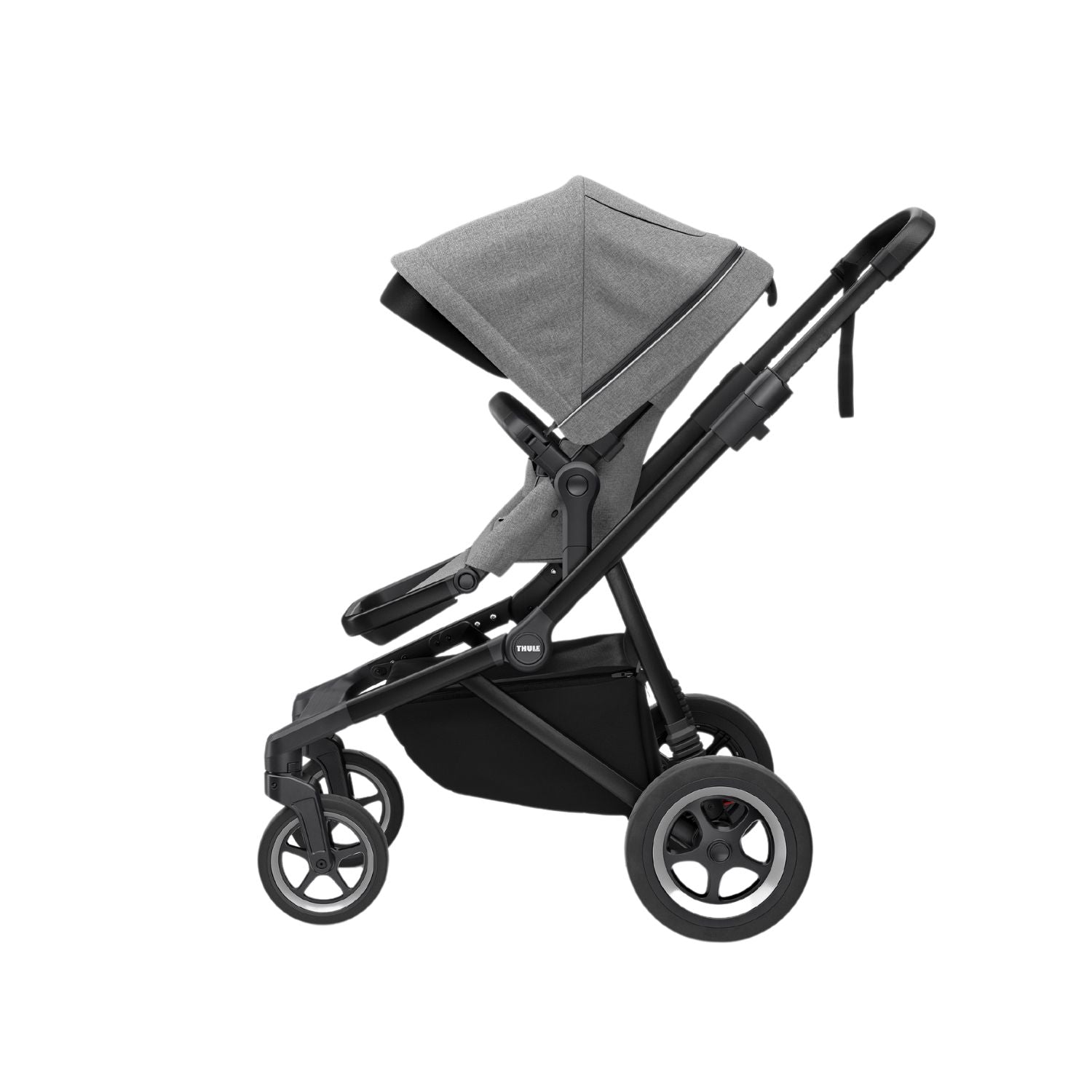 Thule Sleek Convertible Single to Double Urban Stroller Grey Side