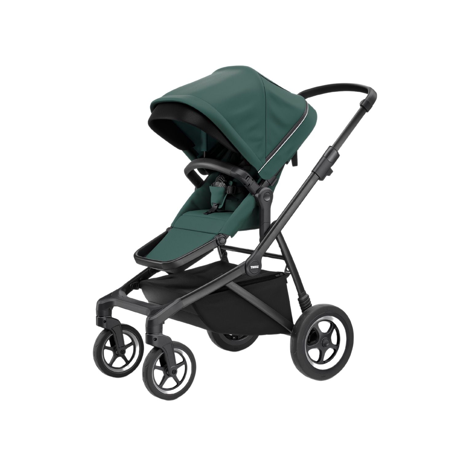 Thule Sleek Convertible Single to Double Urban Stroller MallardGreen