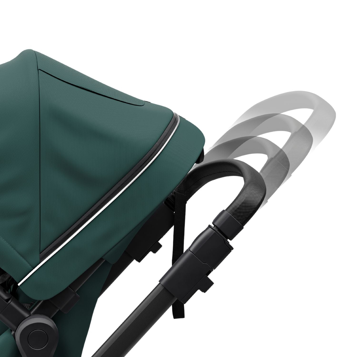 Thule Sleek Convertible Single to Double Urban Stroller MallardGreen Adjustable handle