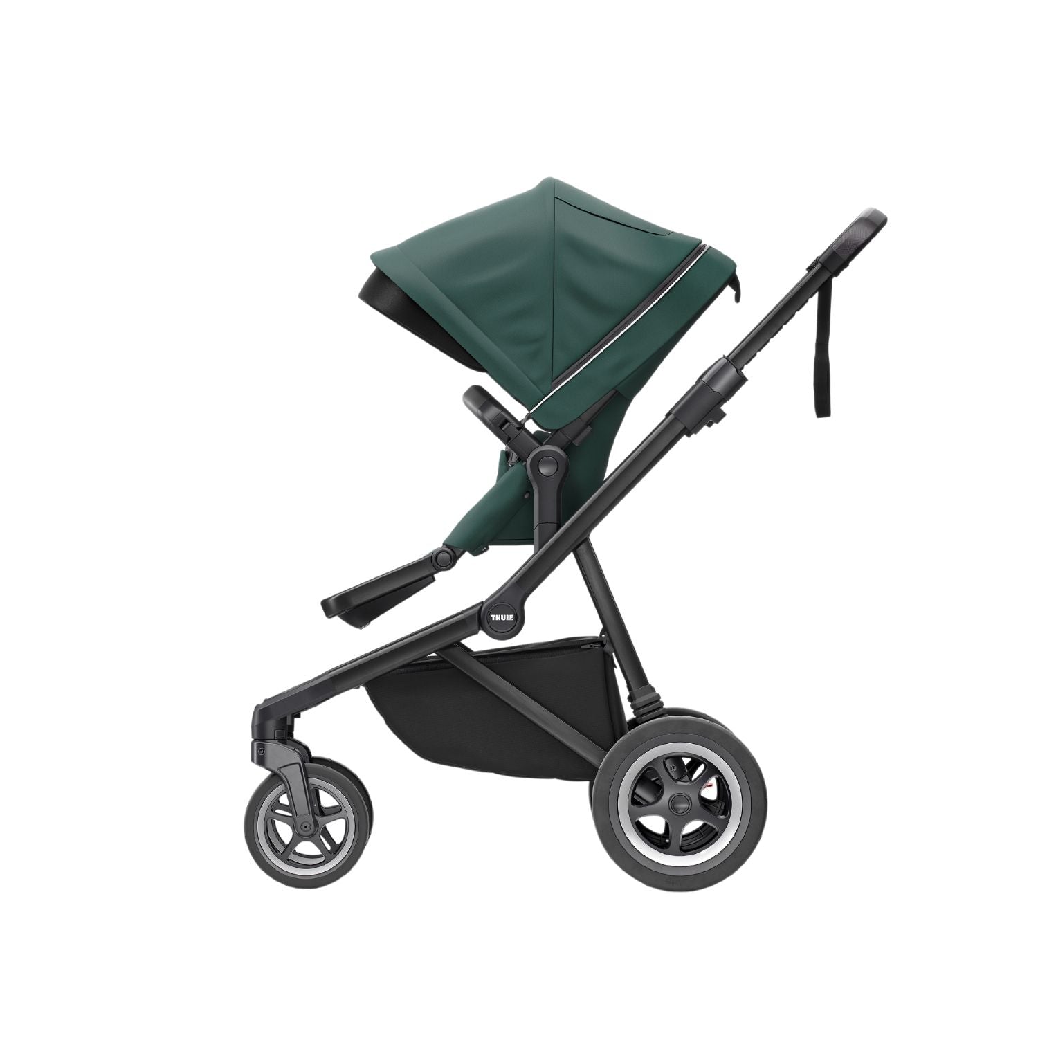 Thule Sleek Convertible Single to Double Urban Stroller MallardGreen Side