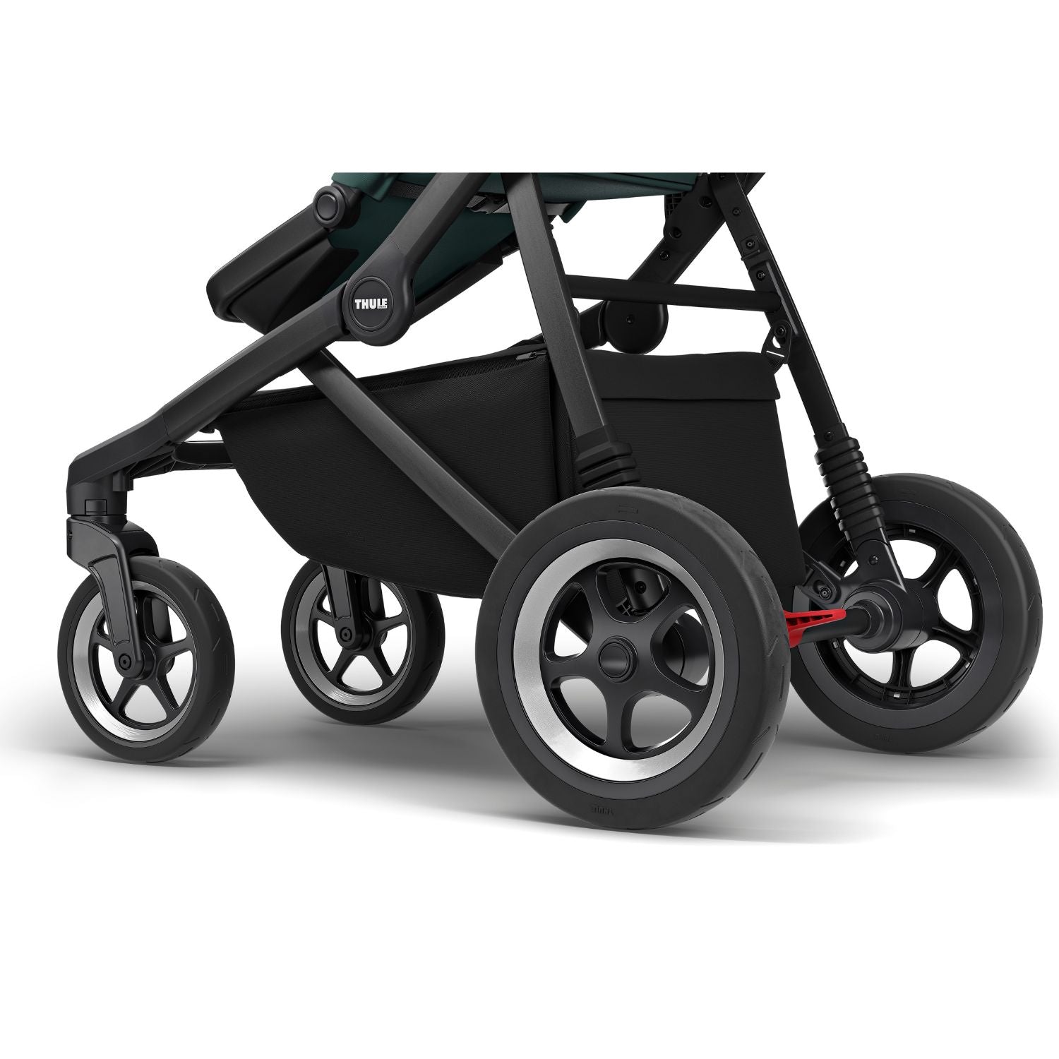 Thule Sleek Convertible Single to Double Urban Stroller Black Suspension