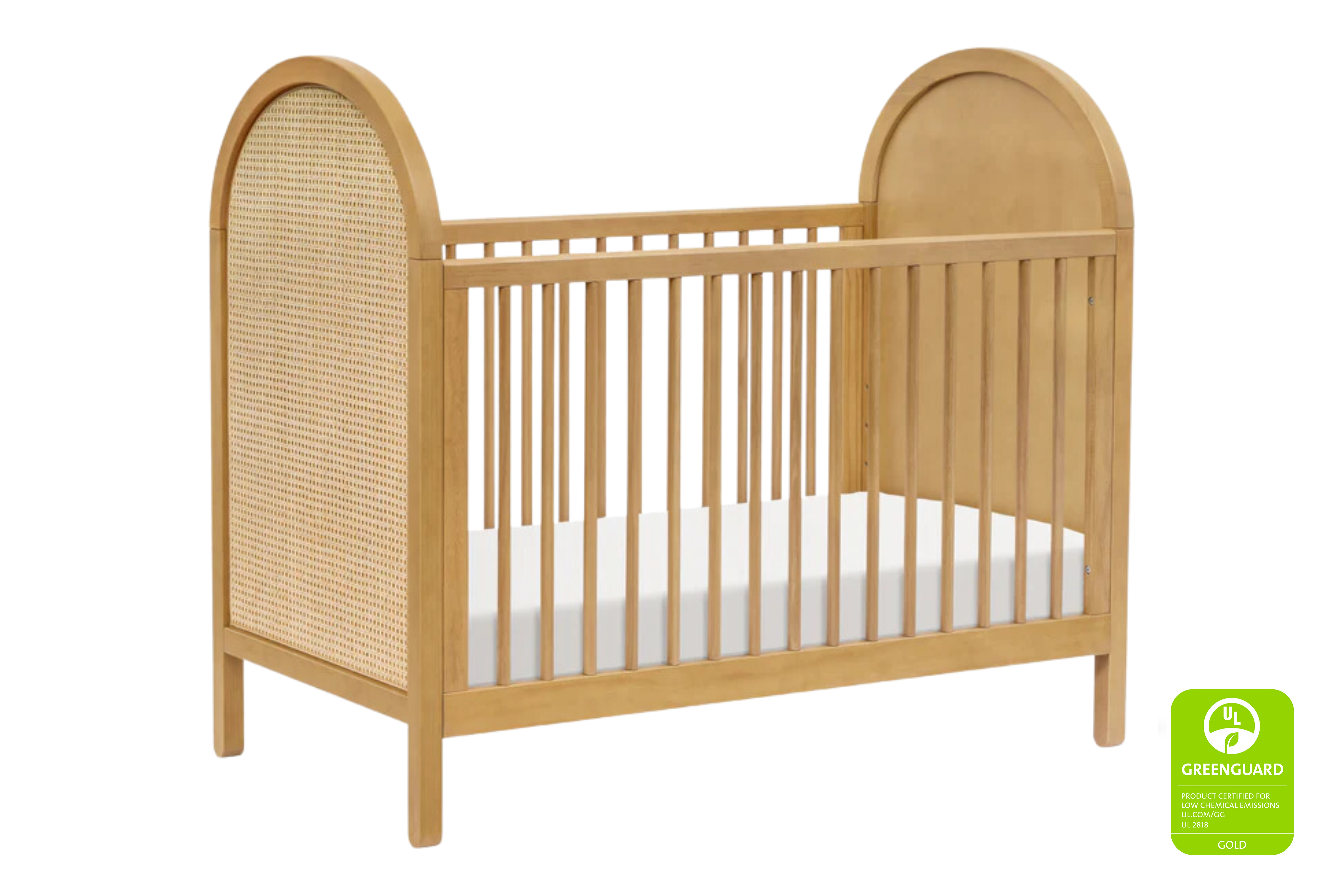 Babyletto Bondi Convertible Crib In Honey with natural cane#color_honey-with-natural-cane