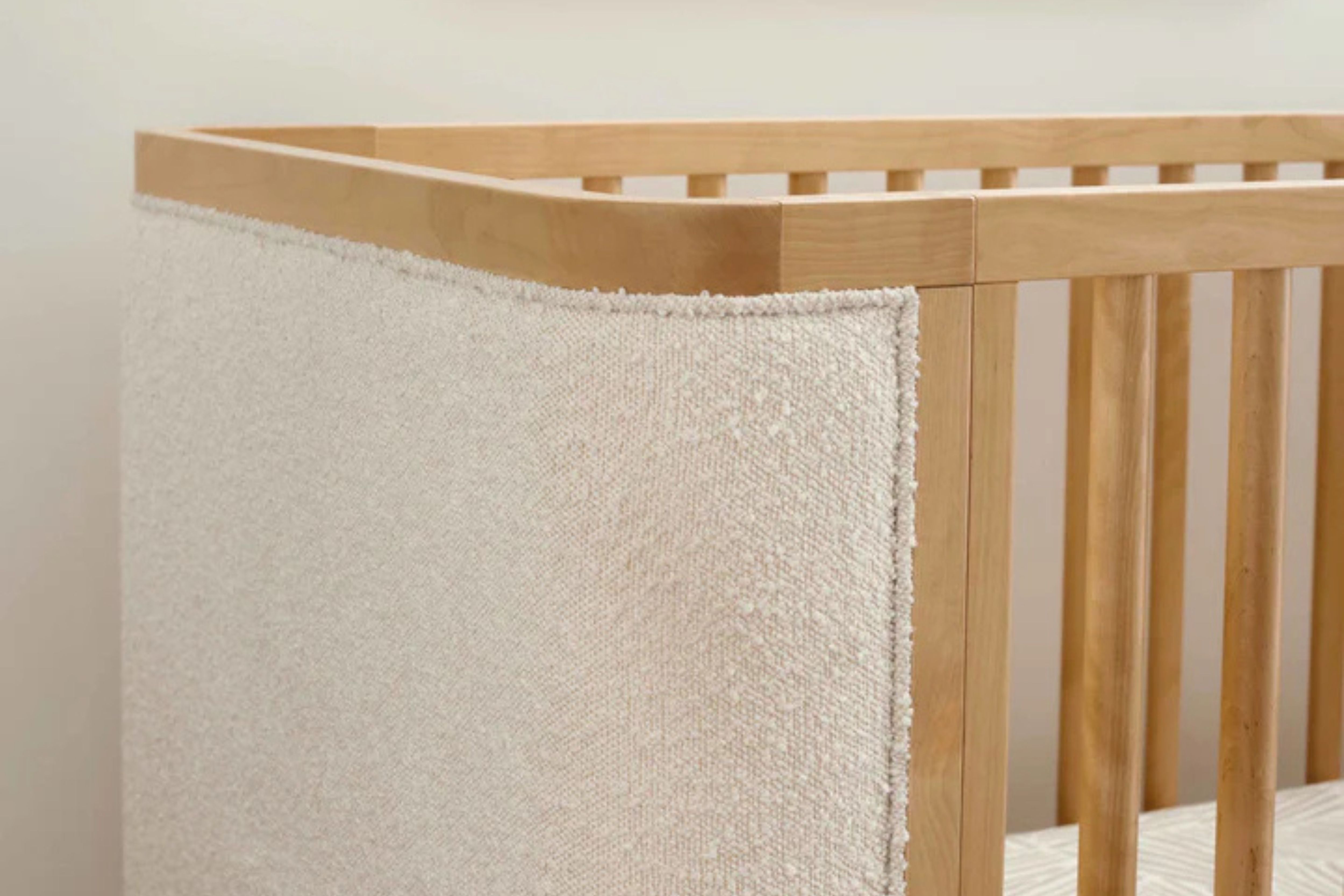 Babyletto Bondi Convertible Crib Honey With Ivory Boucle texture details#colour-honey-with-ivory