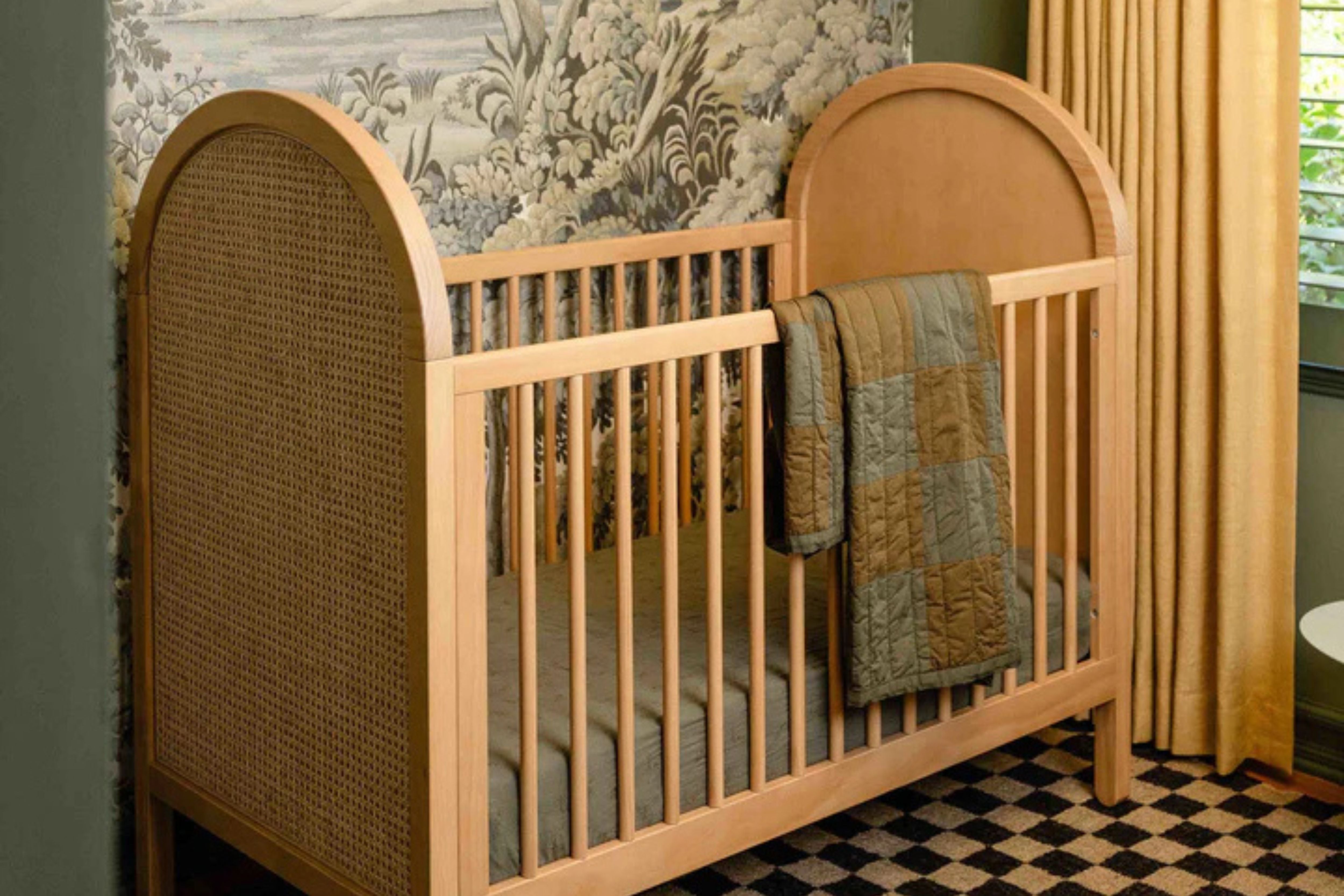 Babyletto Bondi Convertible Crib In Honey with natural cane#color_honey-with-natural-cane