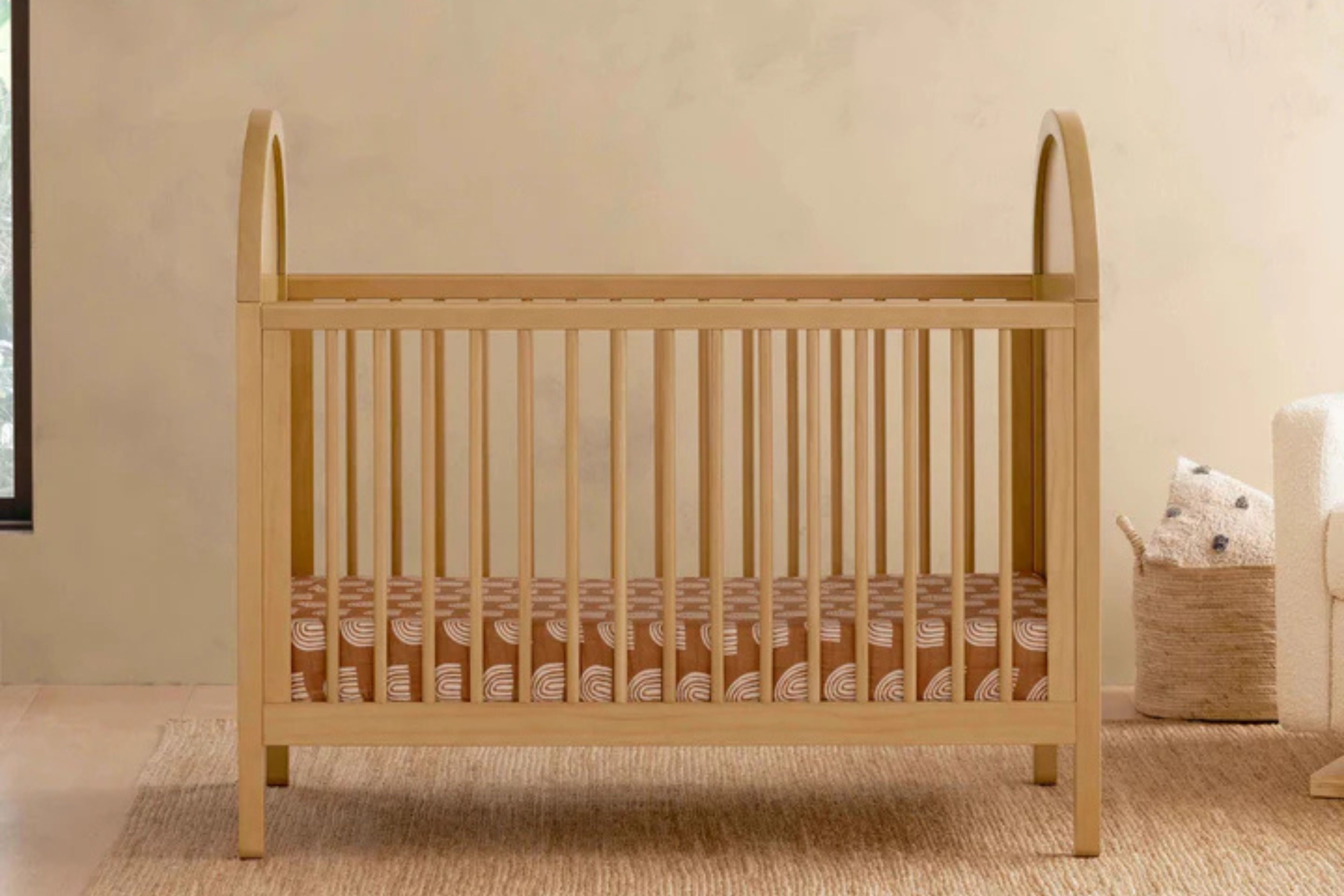 Babyletto Bondi Convertible Crib In Honey with natural cane#color_honey-with-natural-cane