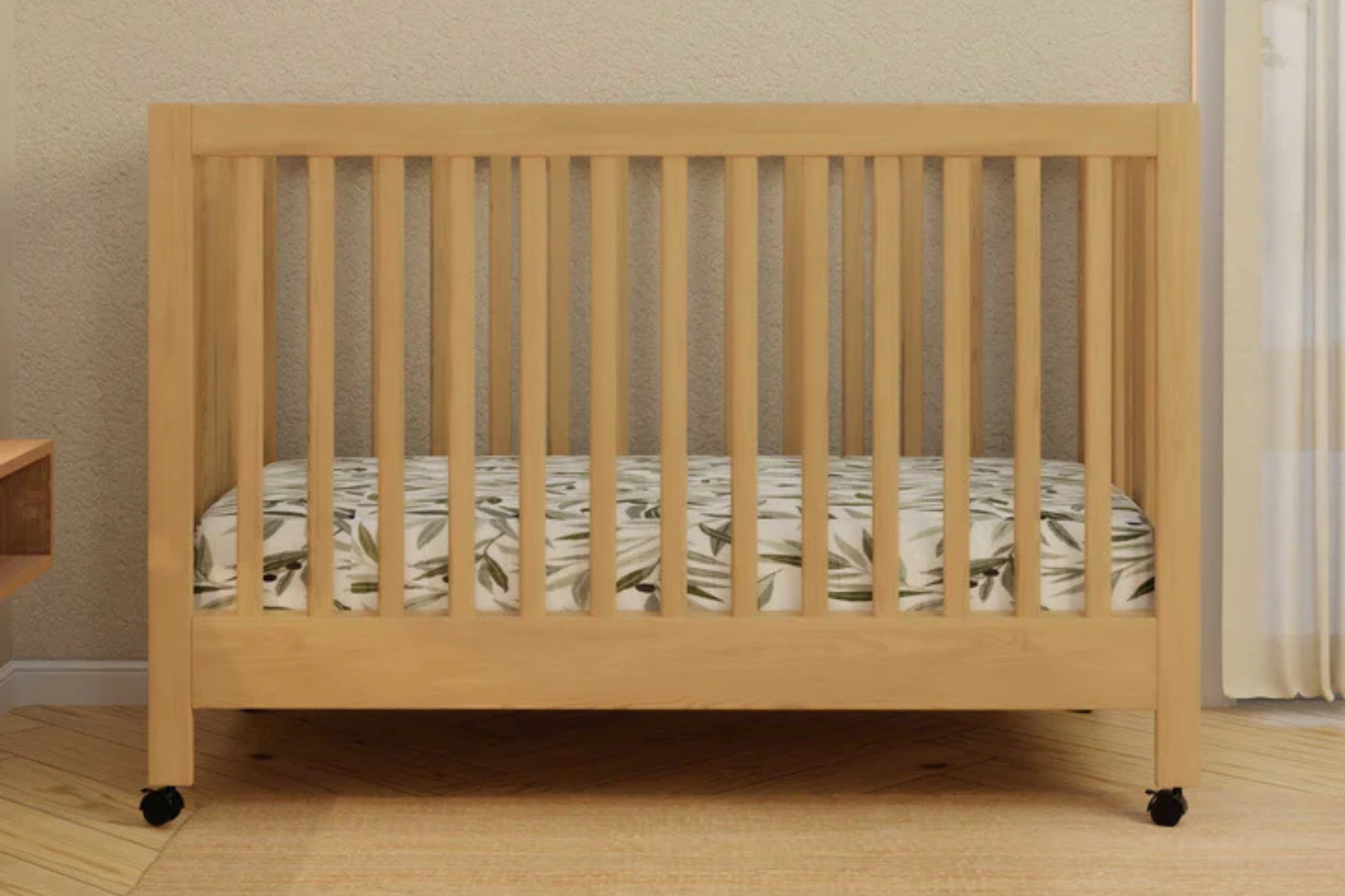 Babyletto Maki 3-in-1 Convertible Crib Honey#color_honey