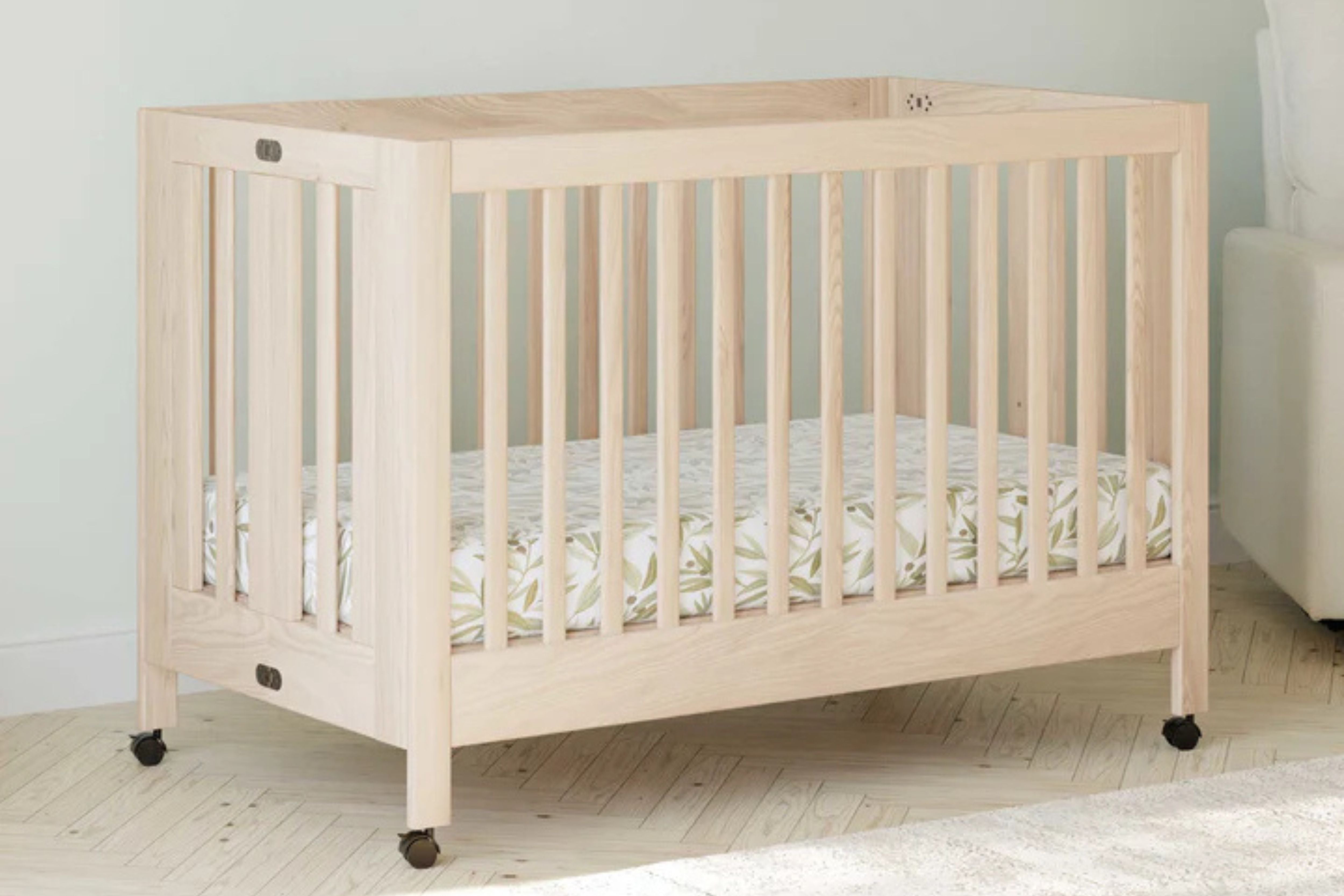 Babyletto Maki 3-in-1 Convertible Crib Washed#color_washed