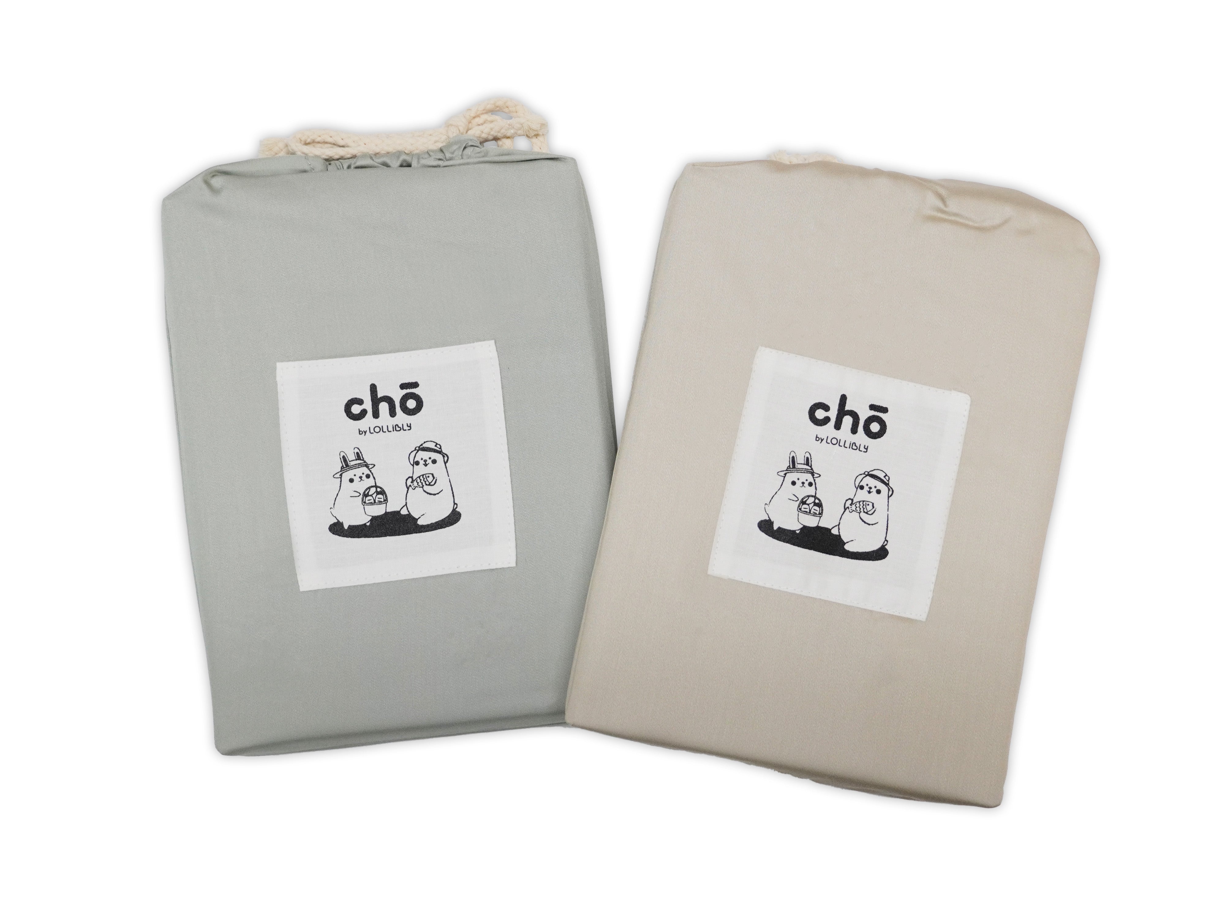 two cho crib and cot sheet in packaging