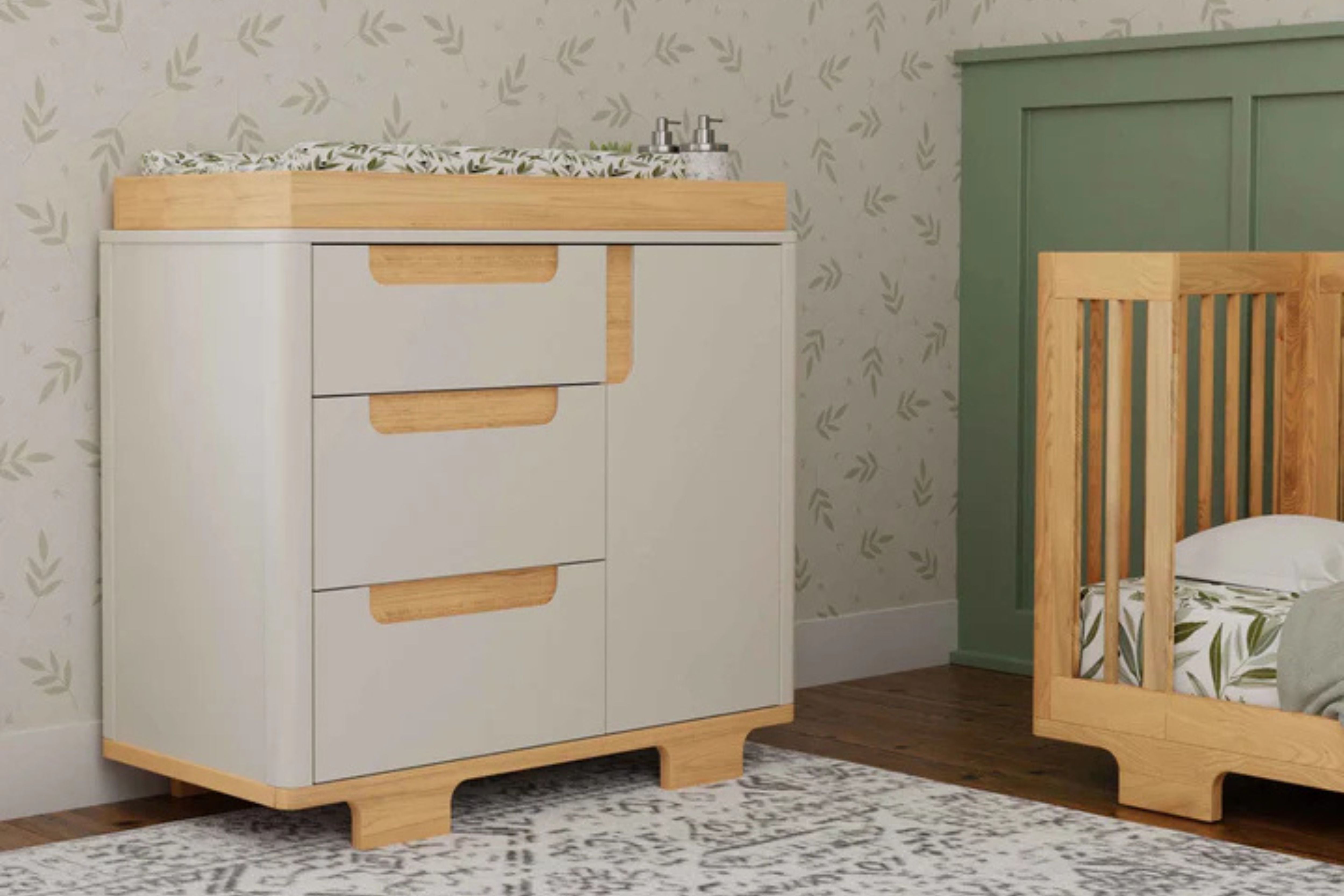 Babyletto Yuzu 3-Drawer Dresser White and Natural#color_white-and-natural