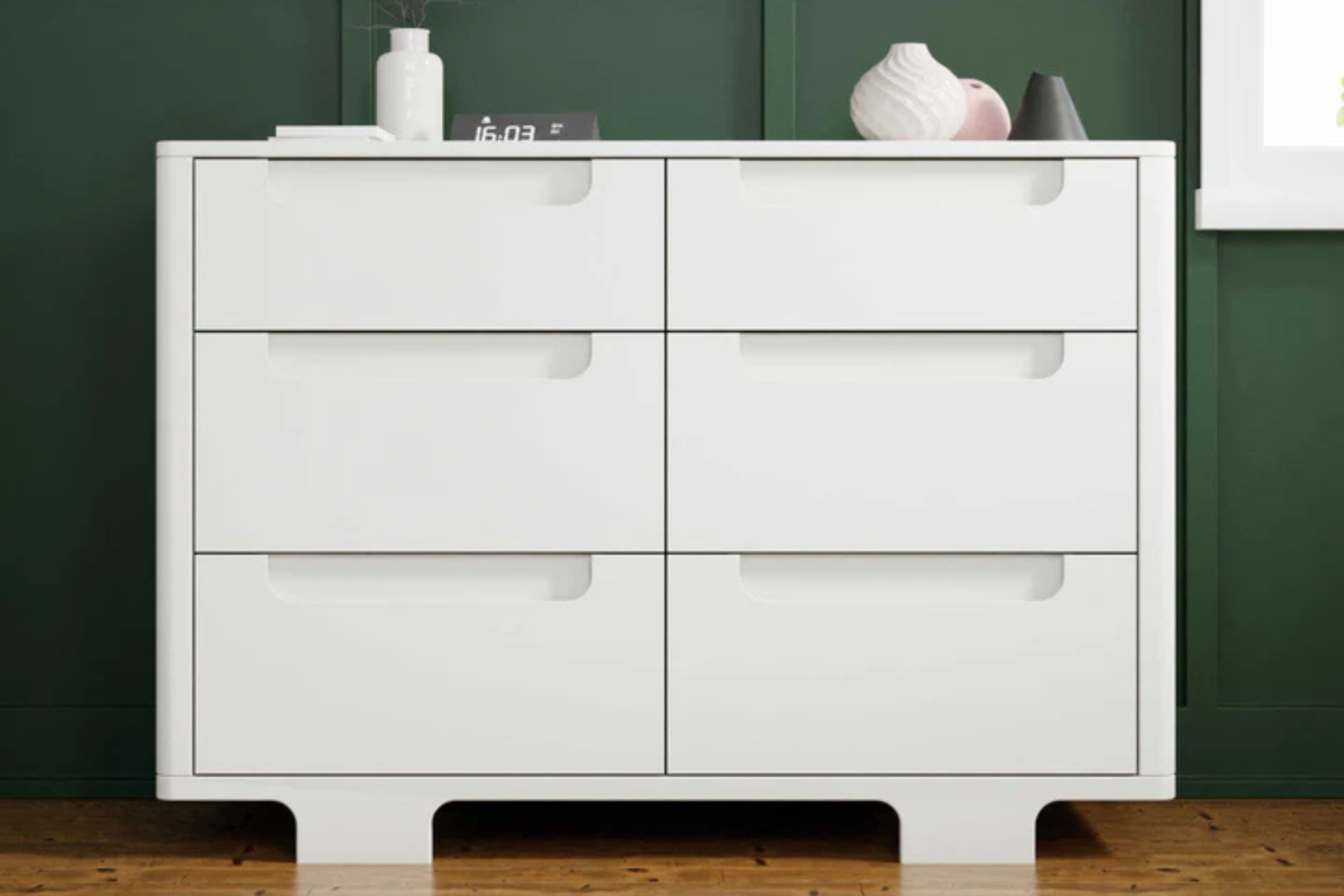 Babyletto Yuzu 6-Drawer Dresser White#color_white