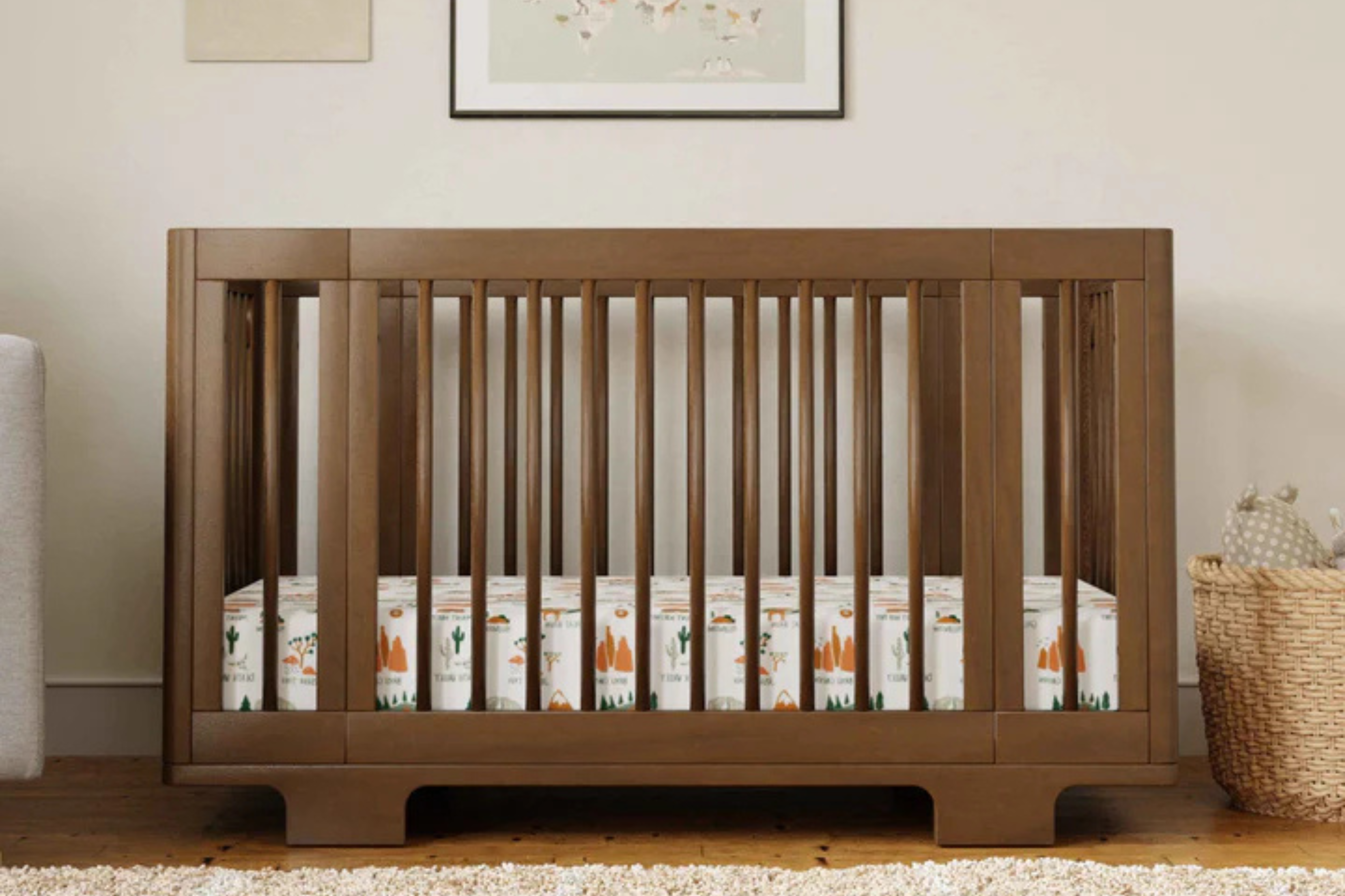 Babyletto Yuzu 8-in-1 Convertible Crib Walnut full size crib configuration#color_walnut