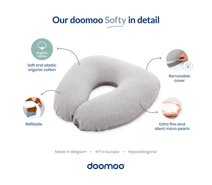 details about doomoo softy 2-in-1 multi-functional pillow for nursing and lounging